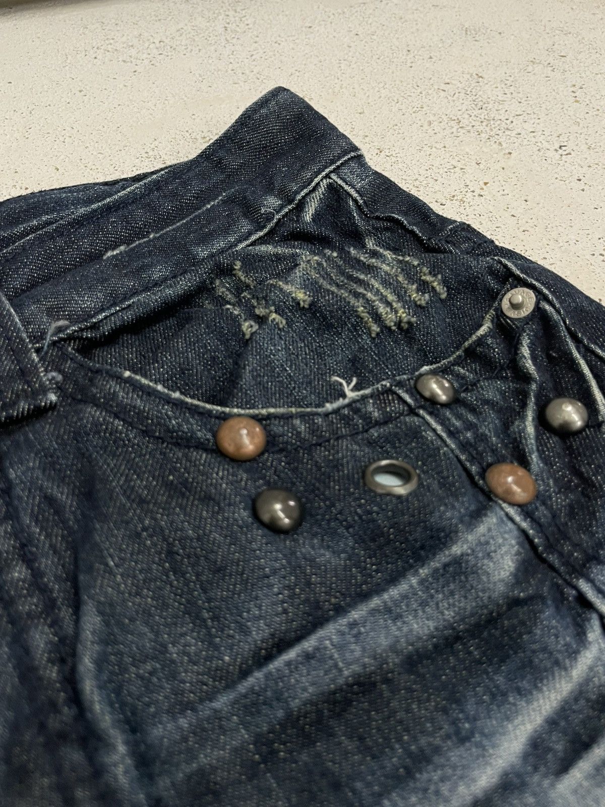 Other Savage Denim Mud Wash Distressed 3D Whisker I6W9 Size US 29 - 11 Thumbnail