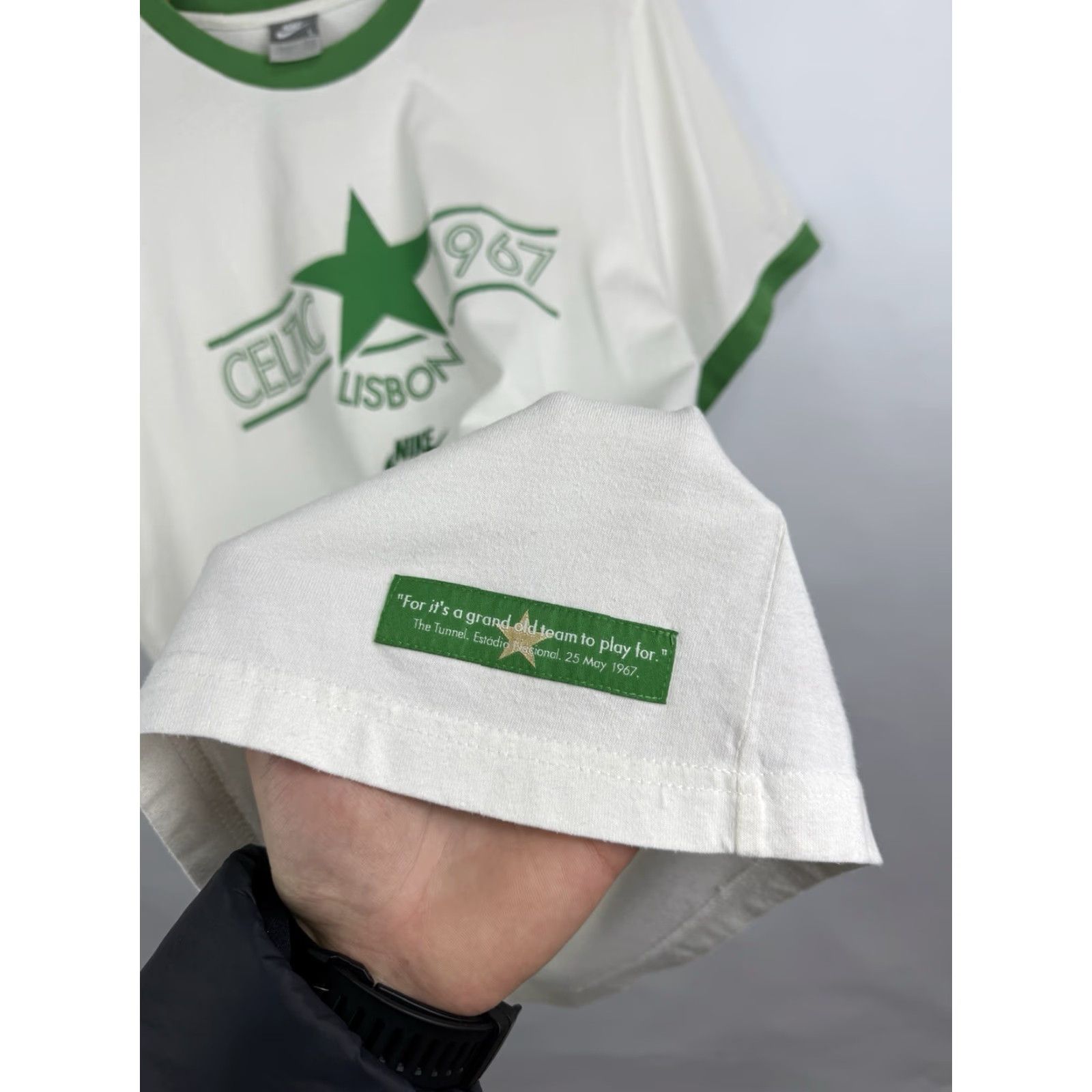 Nike VINTAGE Nike T-Shirt Celtic 1967 Lisbon Rare Retro White L Mens Size US L / EU 52-54 / 3 - 6 Thumbnail