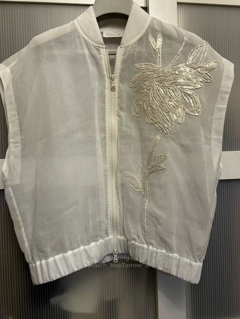 Brunello Cucinelli Brunello Cucinelli Suit Jacket Linen Beige Beaded Luxury E Size XS / US 0-2 / IT 36-38 - 3 Thumbnail