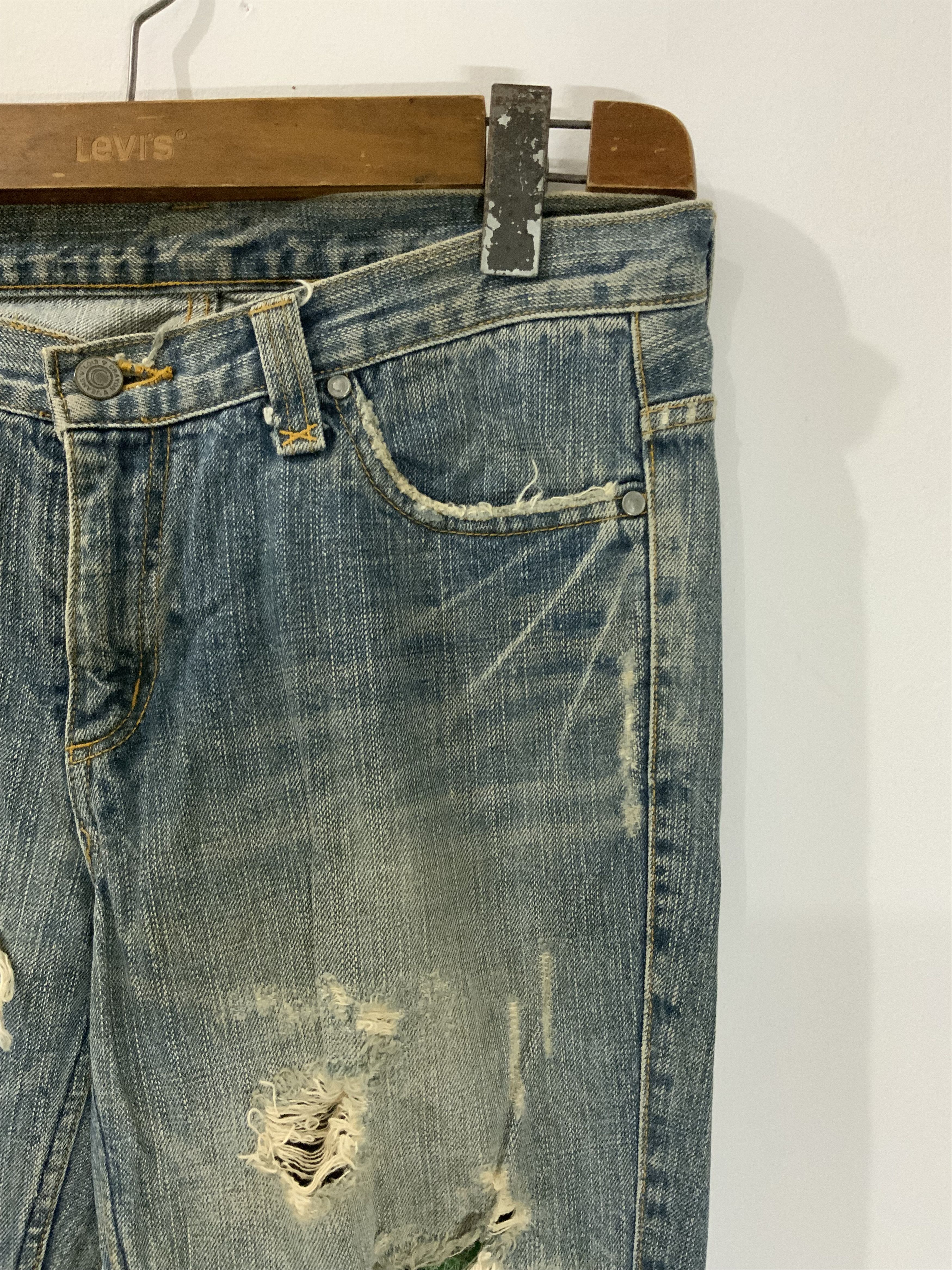 Japanese Brand Vintage Lois Crayon Atelier thirtyfour Distressed Denim Size US 31 - 8 Thumbnail