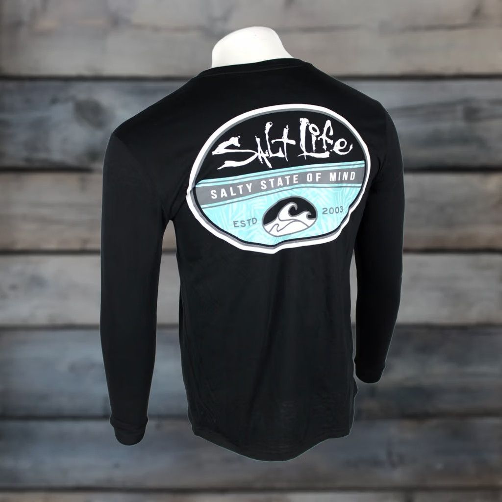Vintage Salt Life Men's Secret Spot Graphic Long Sleeve Pocket T Shirt M Black Shirt Mens Adult Medium Black Graphic Print Fish Logo Crew Neck Size US M / EU 48-50 / 2 - 1 Thumbnail