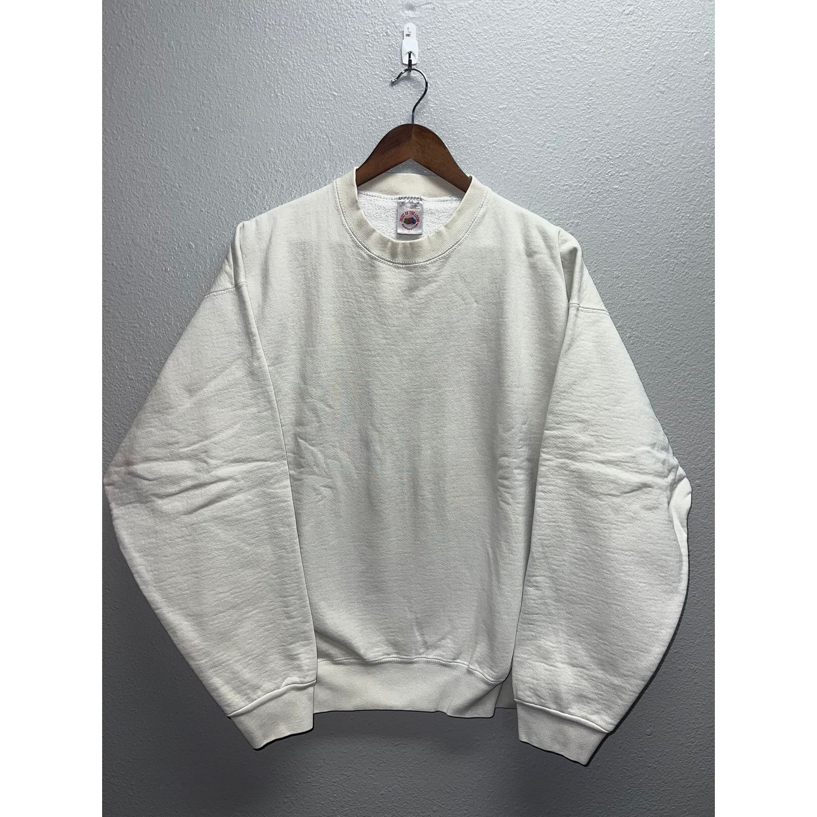 Vintage Vintage White Cream Blank Sweatshirt Crewneck FOTL 90s XL Size US XL / EU 56 / 4 - 1 Thumbnail