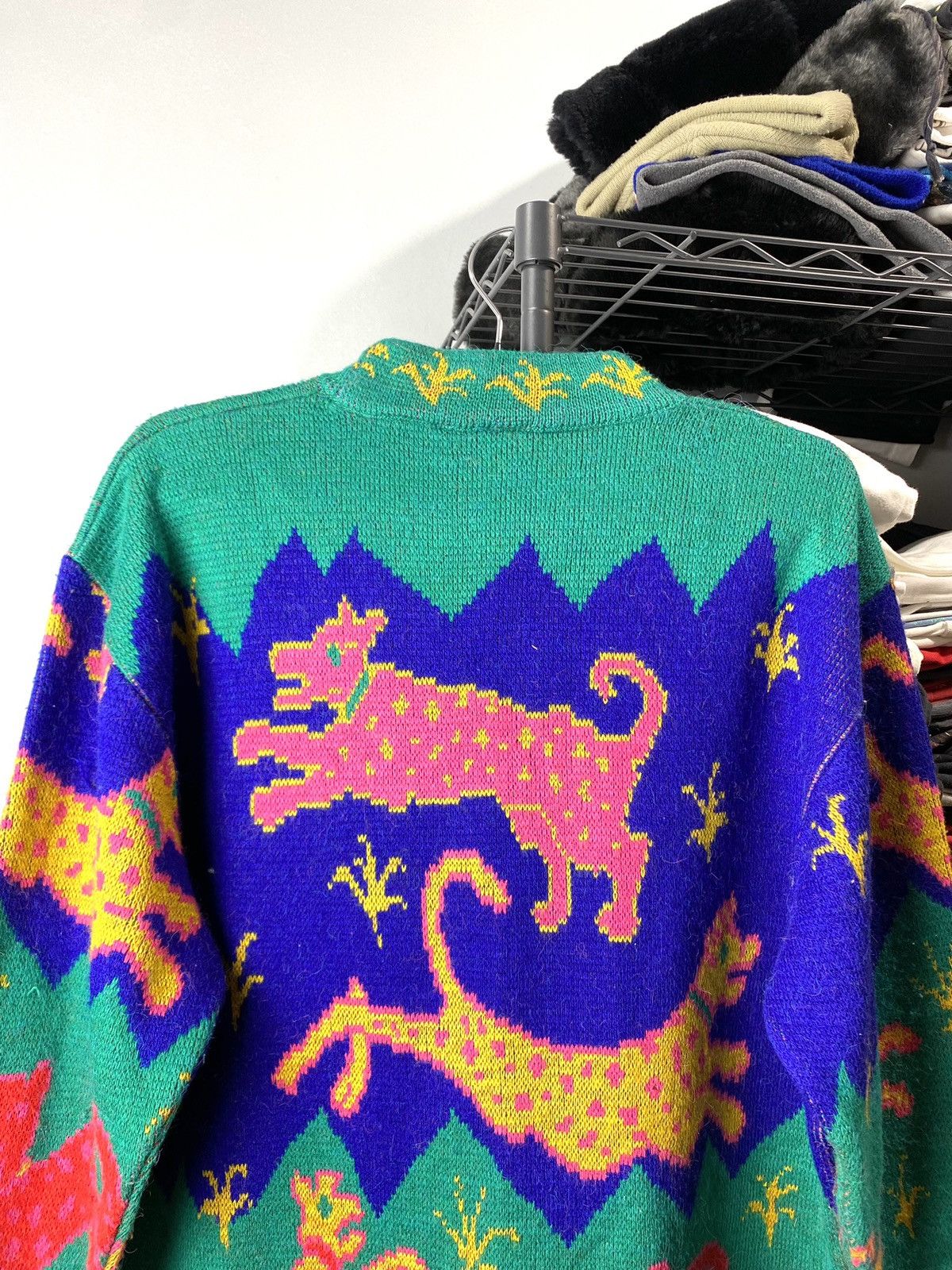 Band Tees × Japanese Brand Rare! Vintage Abstract Colourful LSD Art Knit Sweater Japan Size US L / EU 52-54 / 3 - 11 Thumbnail