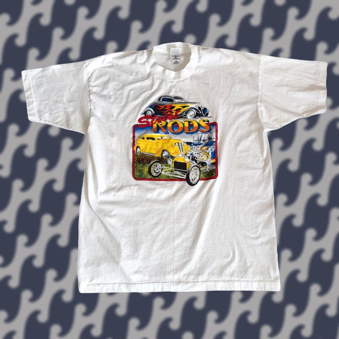 Fruit Of The Loom VINTAGE Fruit of the Loom Street Rod T-Shirt Men XL White Short Sleeve Crew Neck Graphic Print Cars White Adult Men’s XL Size US XL / EU 56 / 4 - 1 Thumbnail