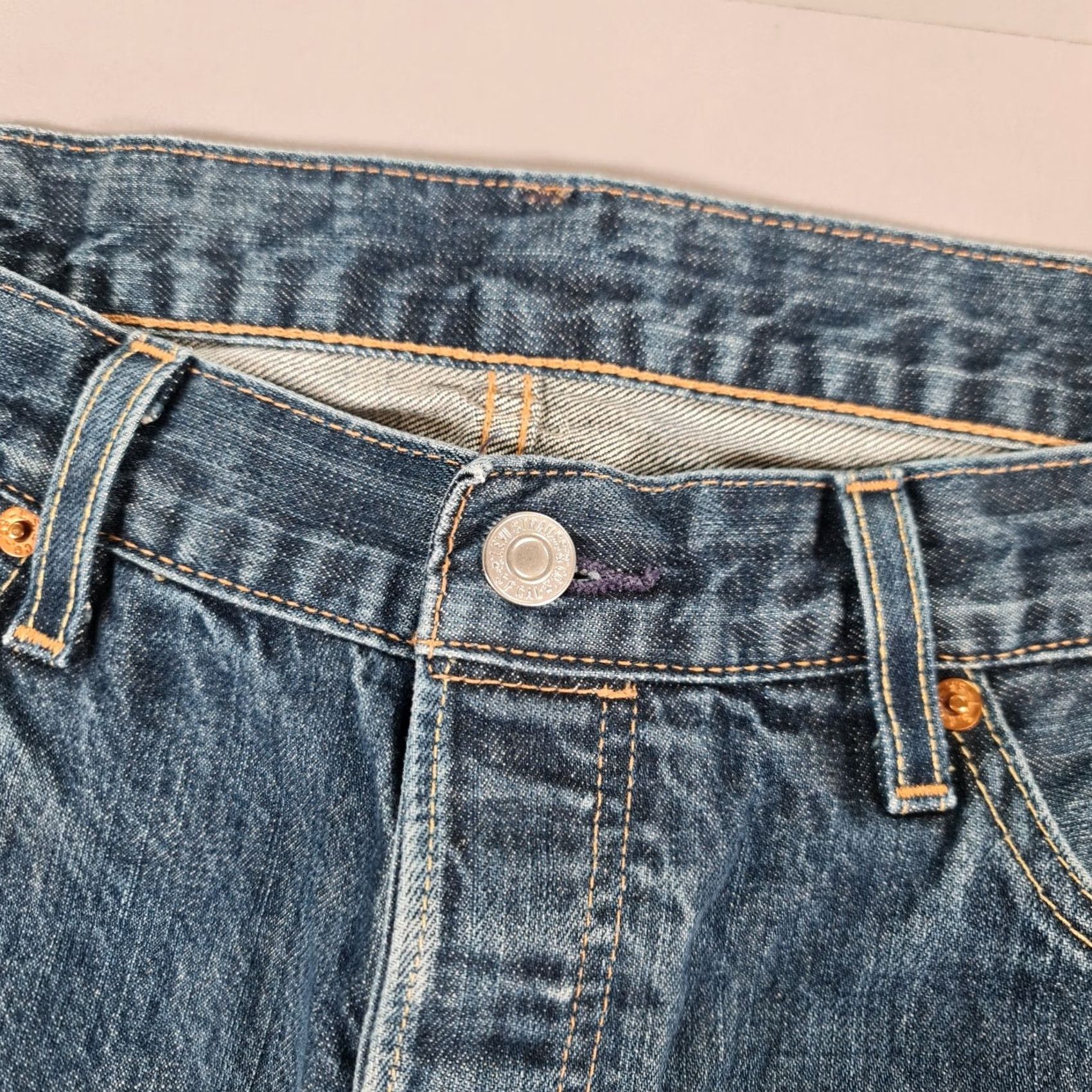 Levi's Levi's 501 Jeans Blue W34 L32 Regular Fit Straight Leg Denim Mens Size US 34 / EU 50 - 3 Thumbnail