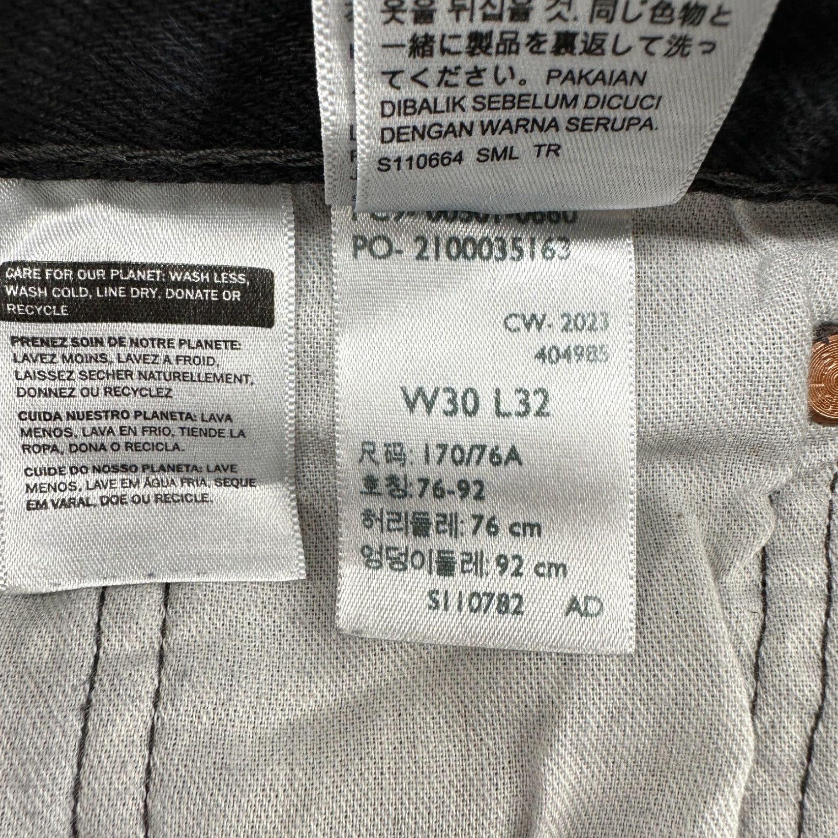 Levi's Levi's 501 Jeans Mens 30x32 Black Dark Wash Straight Leg Regular Fit Button Fly 5-Pocket Denim Cotton Spring Fall Winter Summer Mens Regular Jeans Size US 30 / EU 46 - 5 Thumbnail