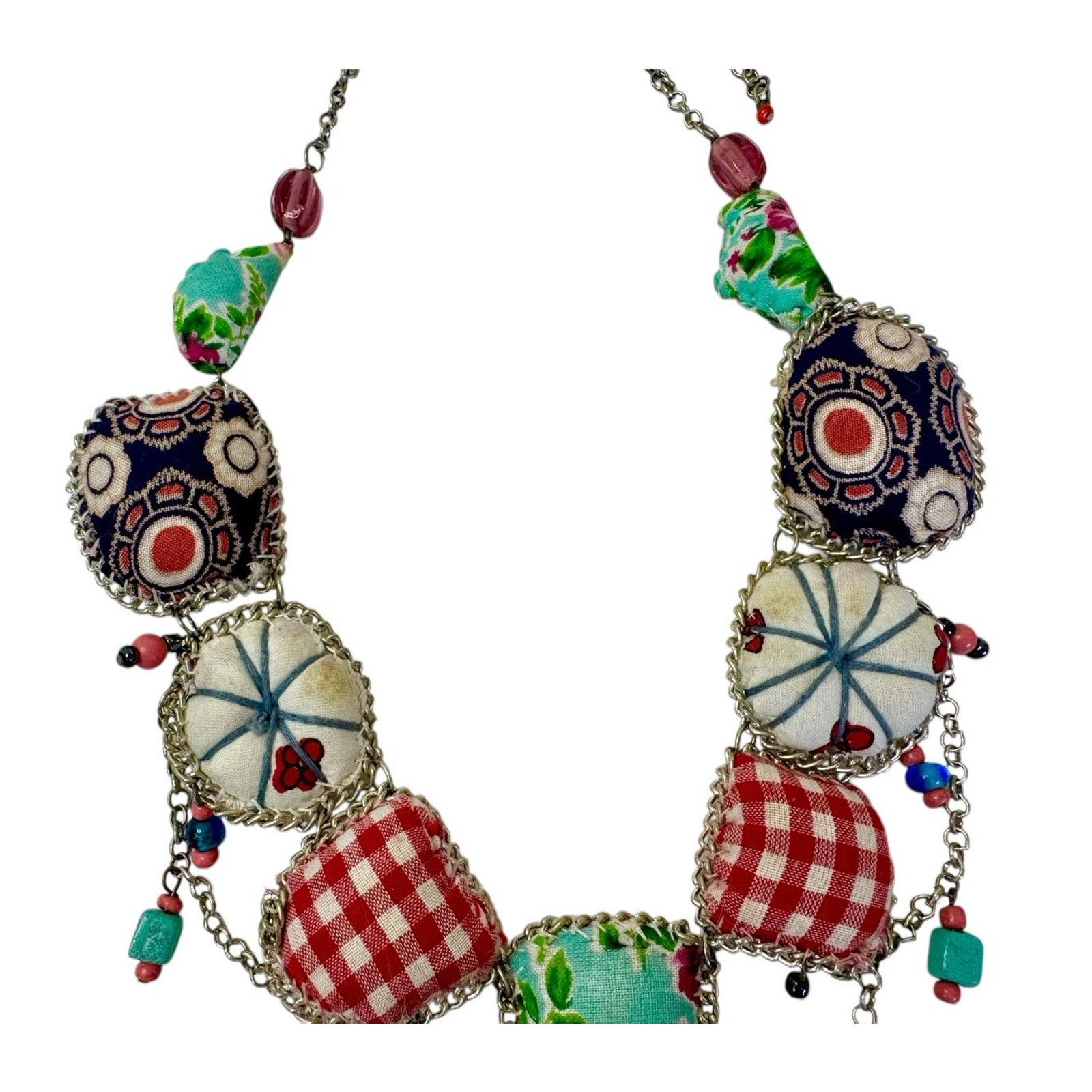 Other VINTAGE Handmade Italian Beaded Pillow Embellished Necklace Size ONE SIZE - 3 Thumbnail