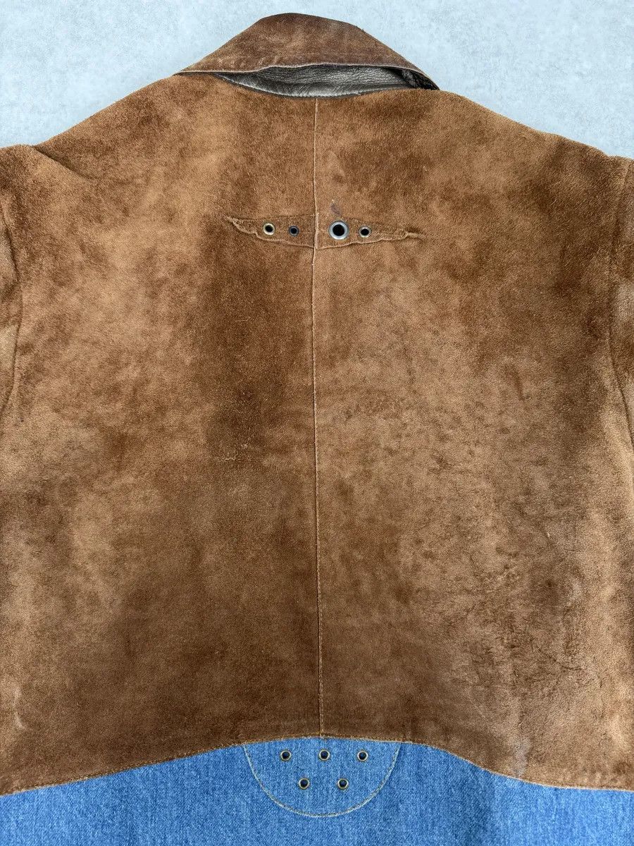 Just Cavalli AW2005 Cavalli Contemporary Detachable Sleeves Brown Suede Denim Leather Jacket Size US M / EU 48-50 / 2 - 7 Thumbnail