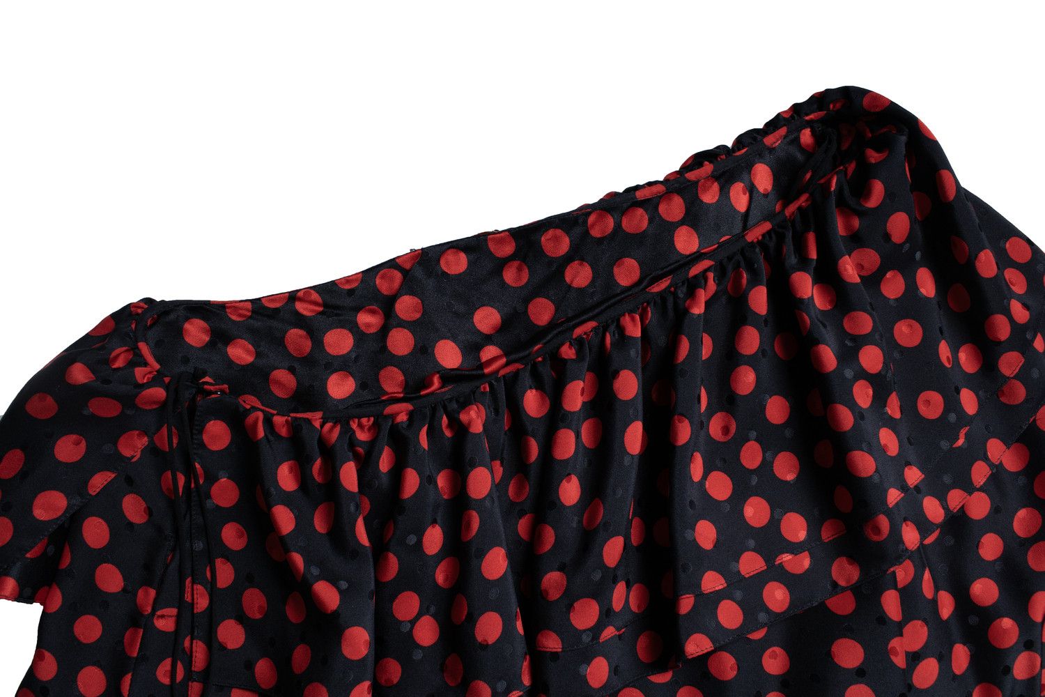 Saint Laurent Paris Saint Laurent, one shoulder polkadot blouse Size S / US 4 / IT 40 - 8 Thumbnail