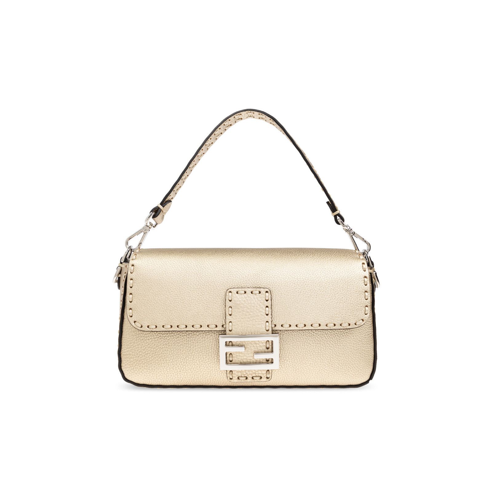 FENDI $4200 Champagne Leather Medium Chain Handbag New And A