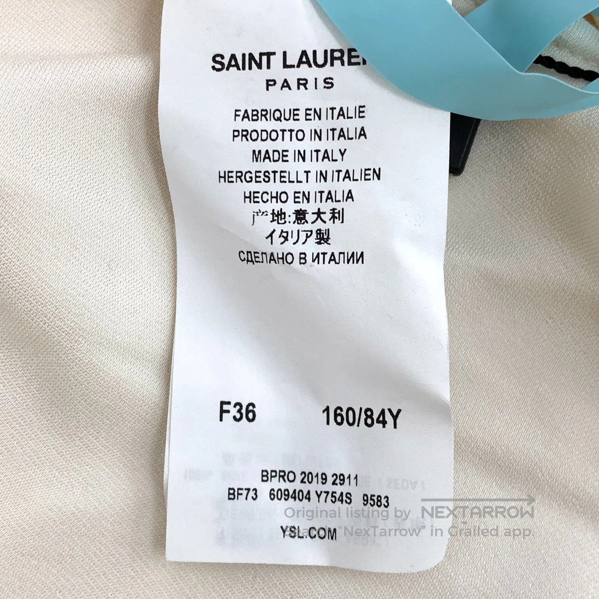 Saint Laurent Paris Saint Laurent Paris Champagne lapel mulberry silk tie-wais Size XS / US 0-2 / IT 36-38 - 6 Thumbnail