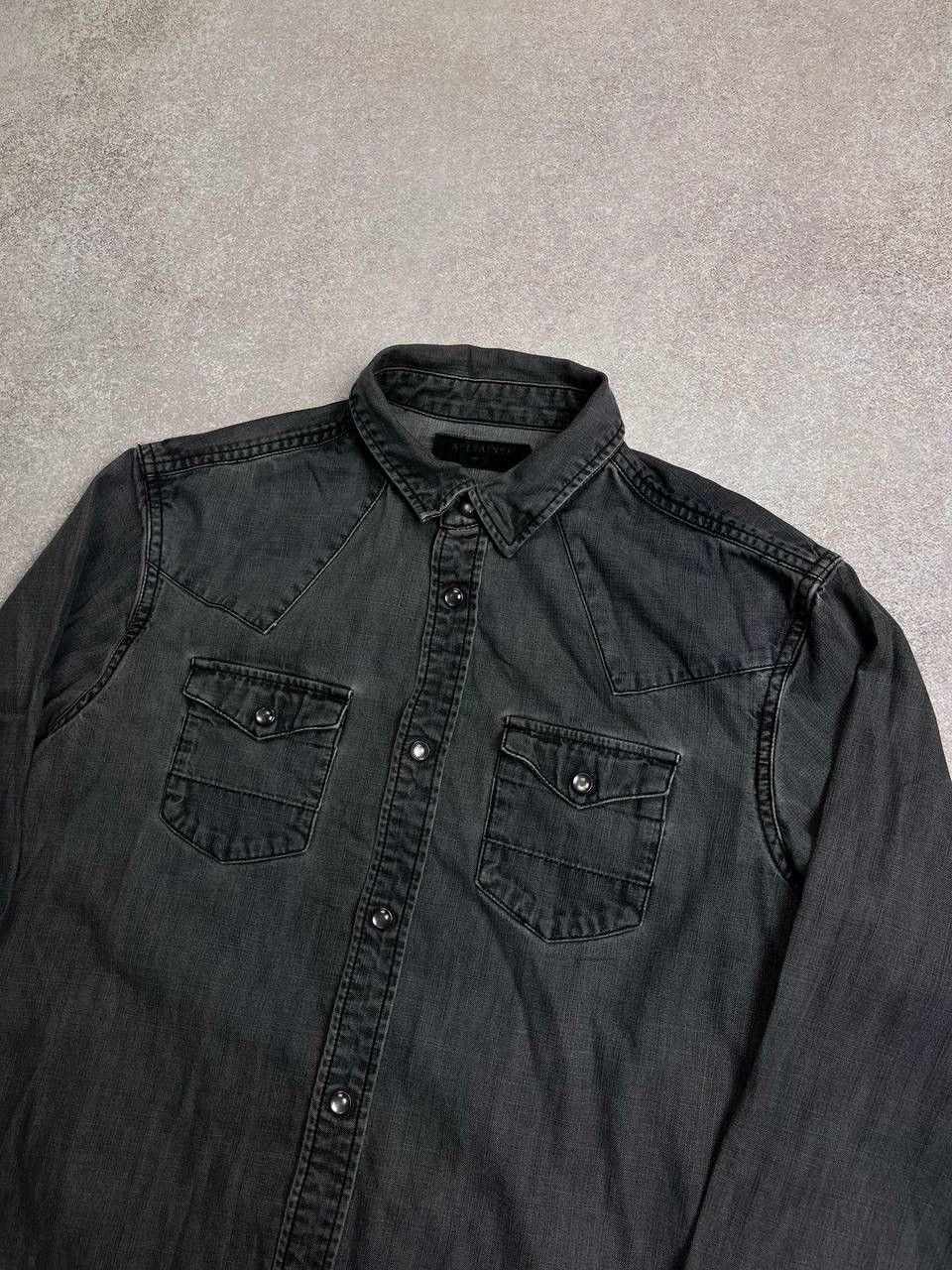Allsaints Vintage Allsaints Denim Button-up Gray Shirt S Size US S / EU 44-46 / 1 - 3 Thumbnail