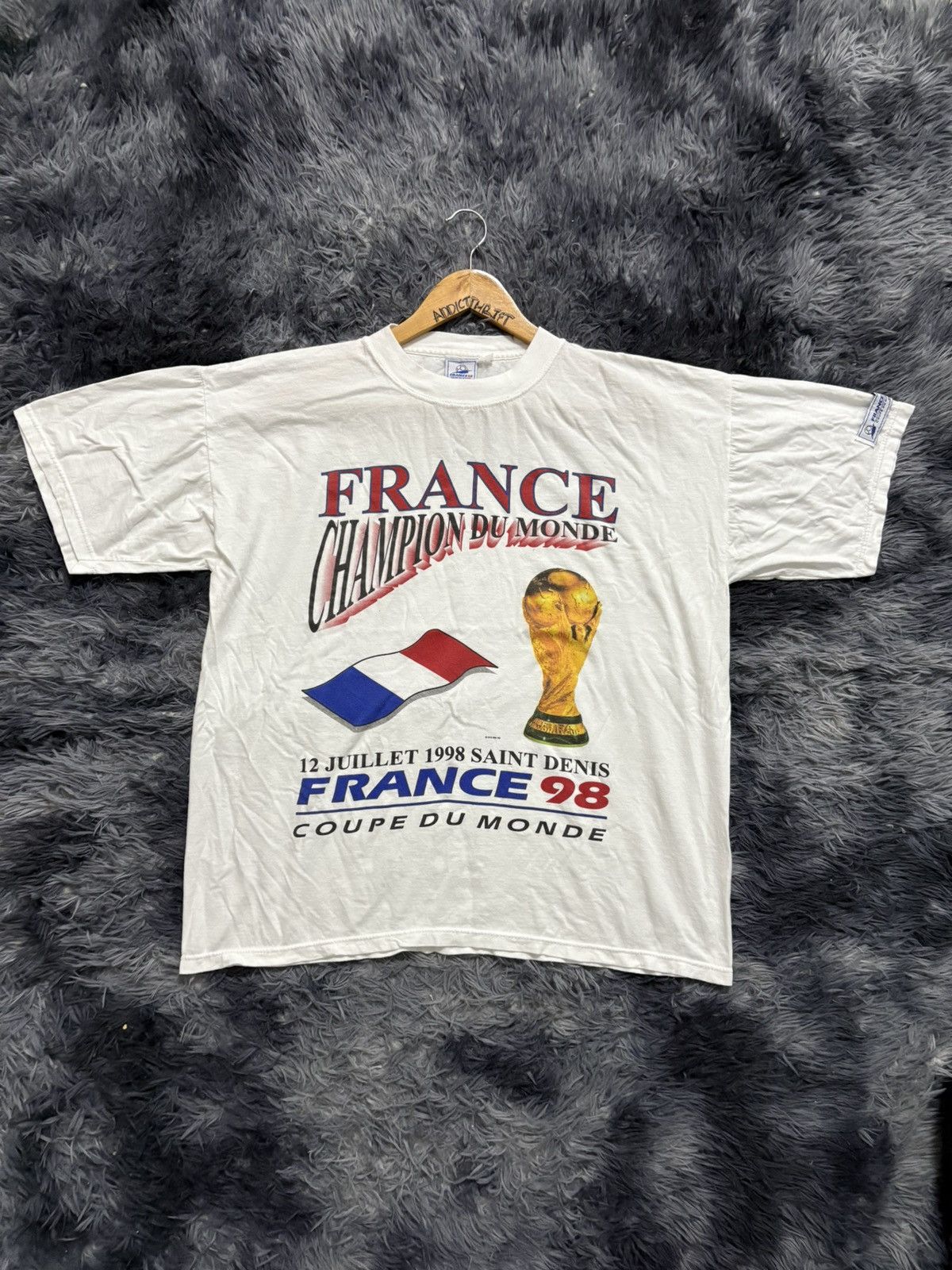 USA Olympics 🔥HOT🔥 VINTAGE FRANCE 98 COUPE DE MONDE FIFA WORLDCUP TEE Size US XL / EU 56 / 4 - 1 Thumbnail