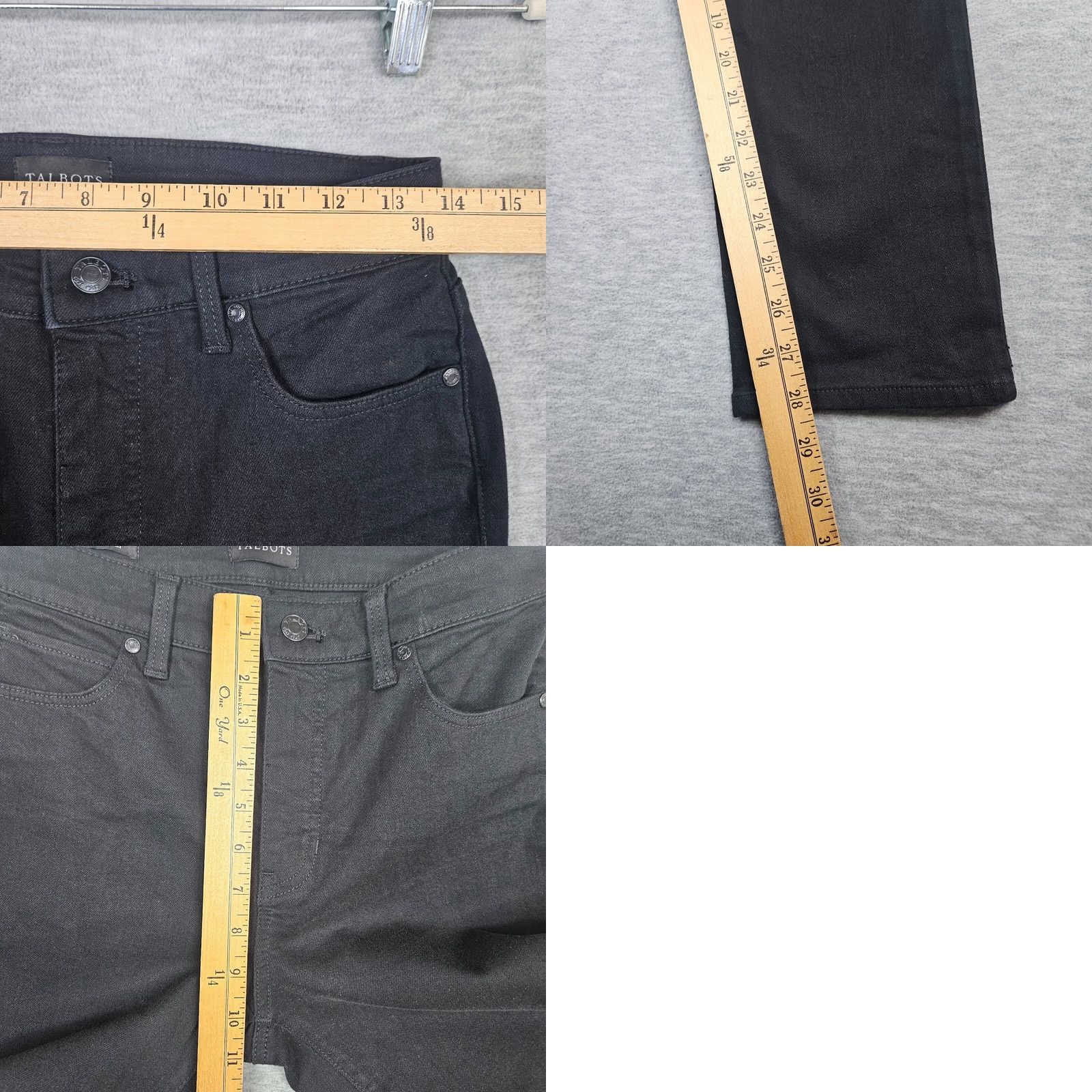Talbots Talbots Women’s Dark Wash Zip Fly Straight Leg Jean Size 4P Black Denim 5-Pocket Regular Slim Fit Womens Size 27" / US 4 / IT 40 - 8 Thumbnail