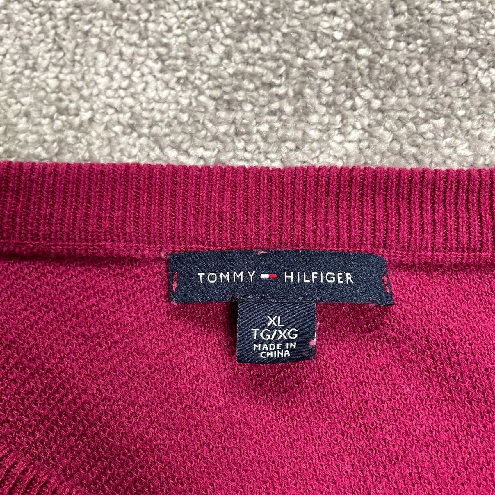Tommy Hilfiger Tommy Hilfiger Sweater Mens XL Red Pullover Knit Lightweight Crew Neck Stretch Size US XL / EU 56 / 4 - 6 Thumbnail