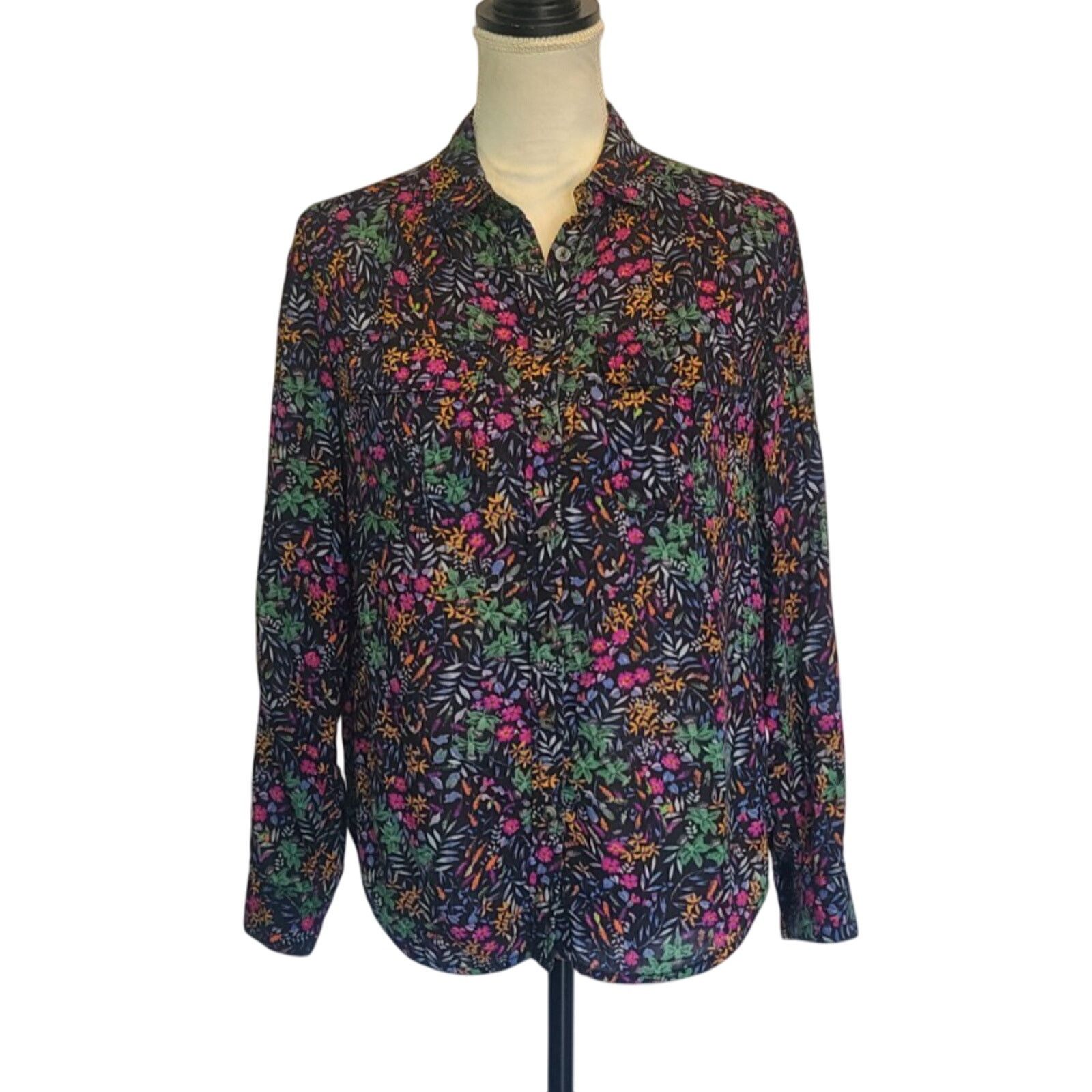 Anthropologie Anthropologie Maeve Amboseli Floral Button Down Top US 0 Size XS / US 0-2 / IT 36-38 - 2 Thumbnail