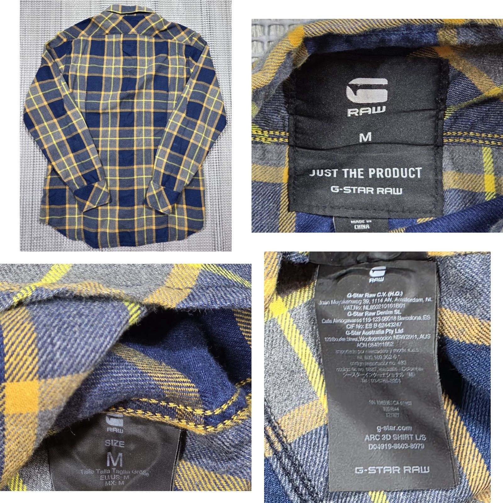 G-Star G-Star Arc 3D L/S Shirt M Multicolor Plaid Cotton Slim Button-Up Flannel Size US M / EU 48-50 / 2 - 9 Thumbnail