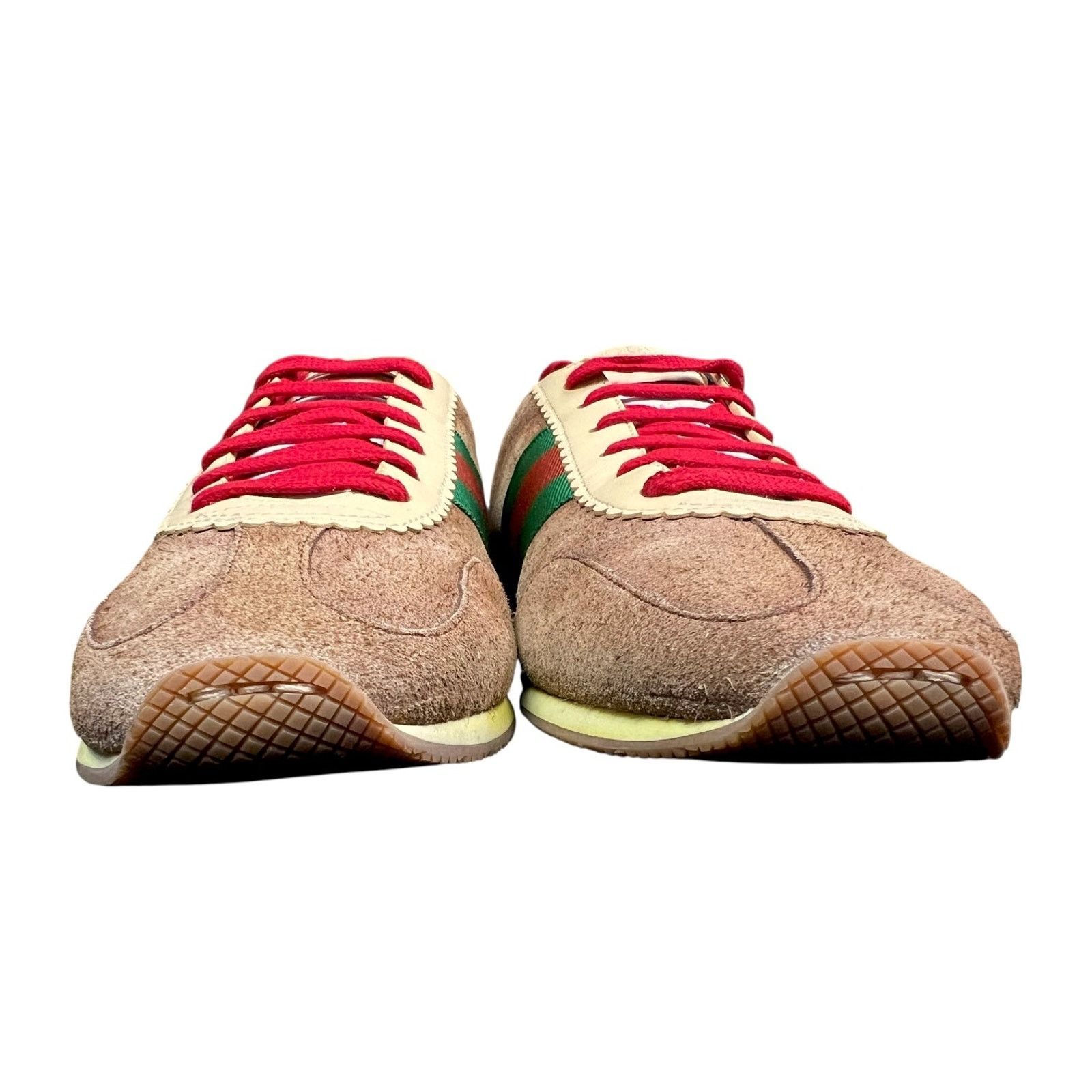 Gucci Gucci Men's US 9 Brown Suede Web Rocket Sneakers Luxury Size US 9 / EU 42 - 3 Thumbnail