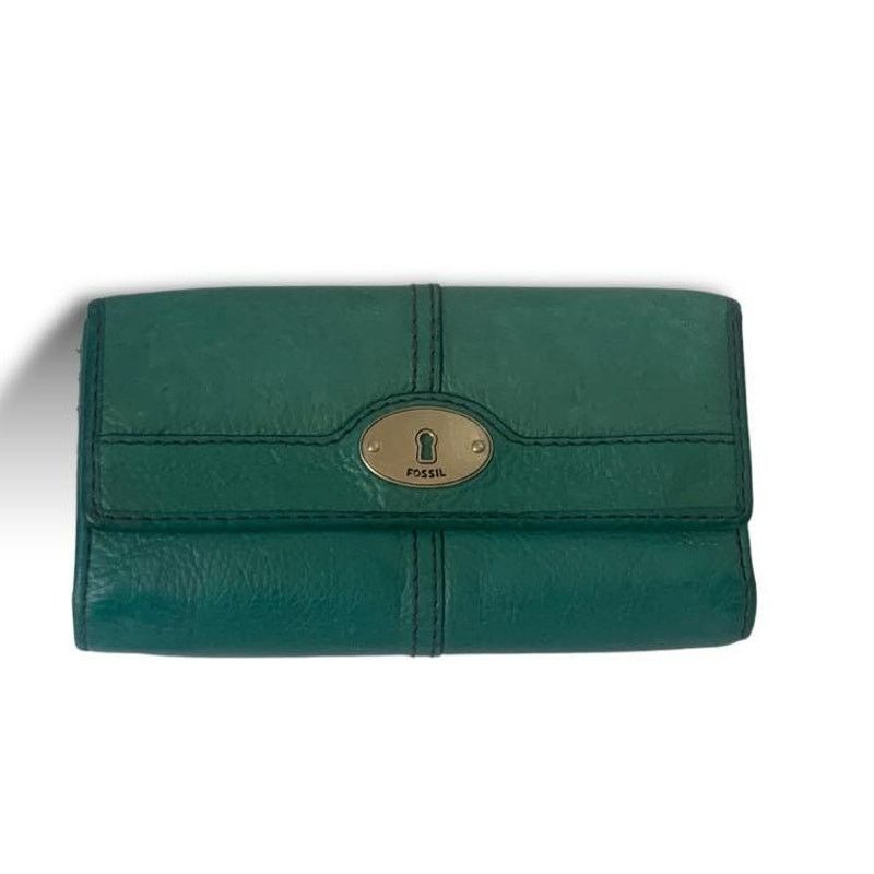 Fossil Fossil Maddox Leather Wallet Pebble Turquoise TrifoldKeyhole Size ONE SIZE - 5 Thumbnail