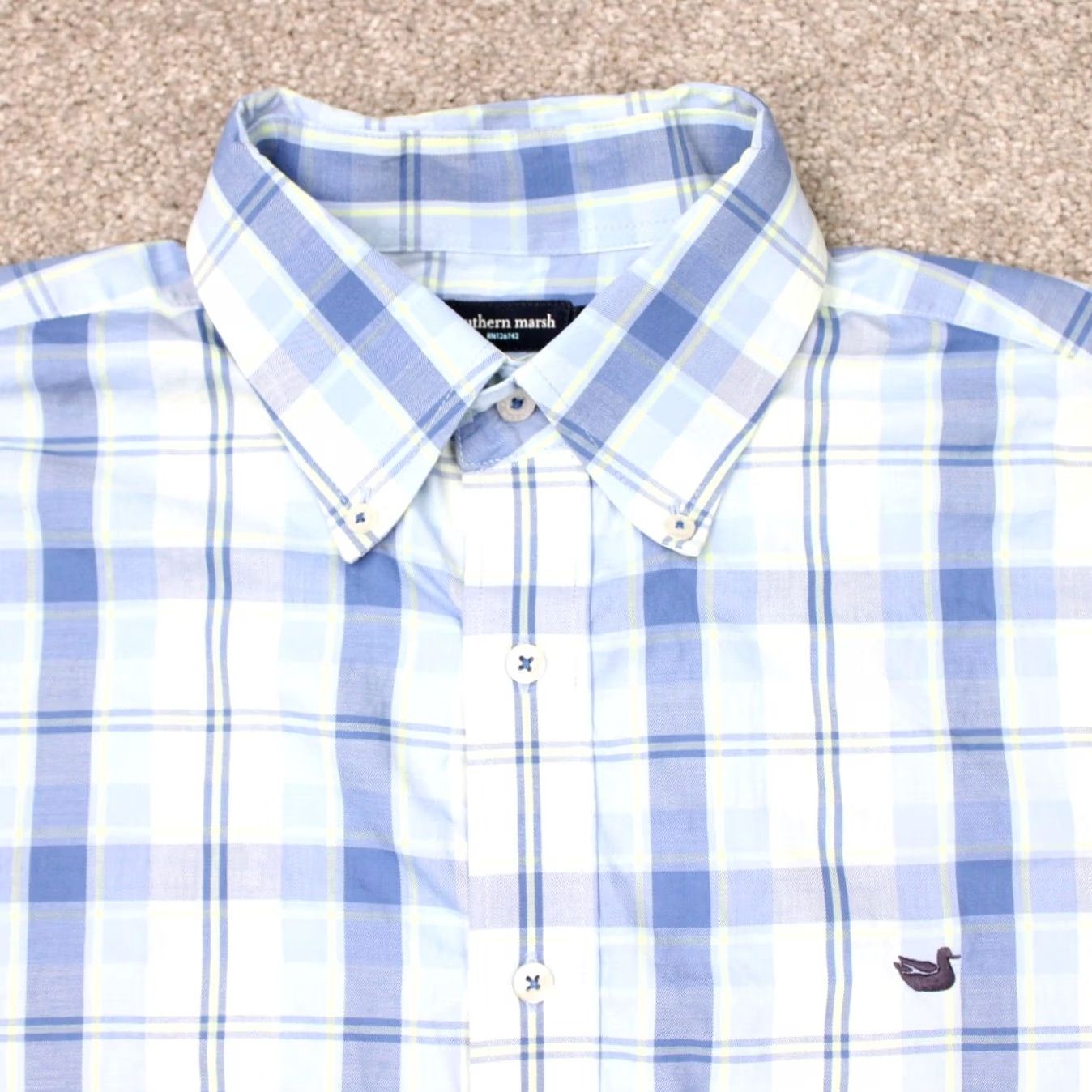 Vintage Southern Marsh Shirt Mens XL Blue Plaid Flannel Long Sleeve Button Down Size US XL / EU 56 / 4 - 4 Thumbnail