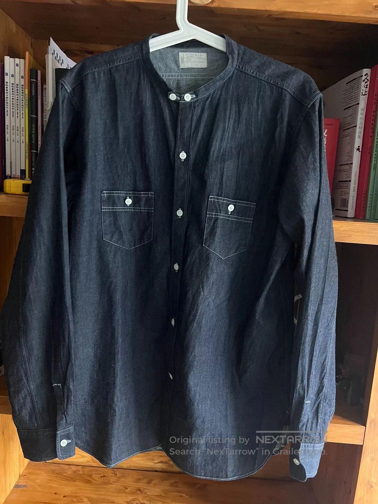 Old Joe Old Joe Indigo Dyed Stand Collar Work Shirt. Size US M / EU 48-50 / 2 - 3 Thumbnail