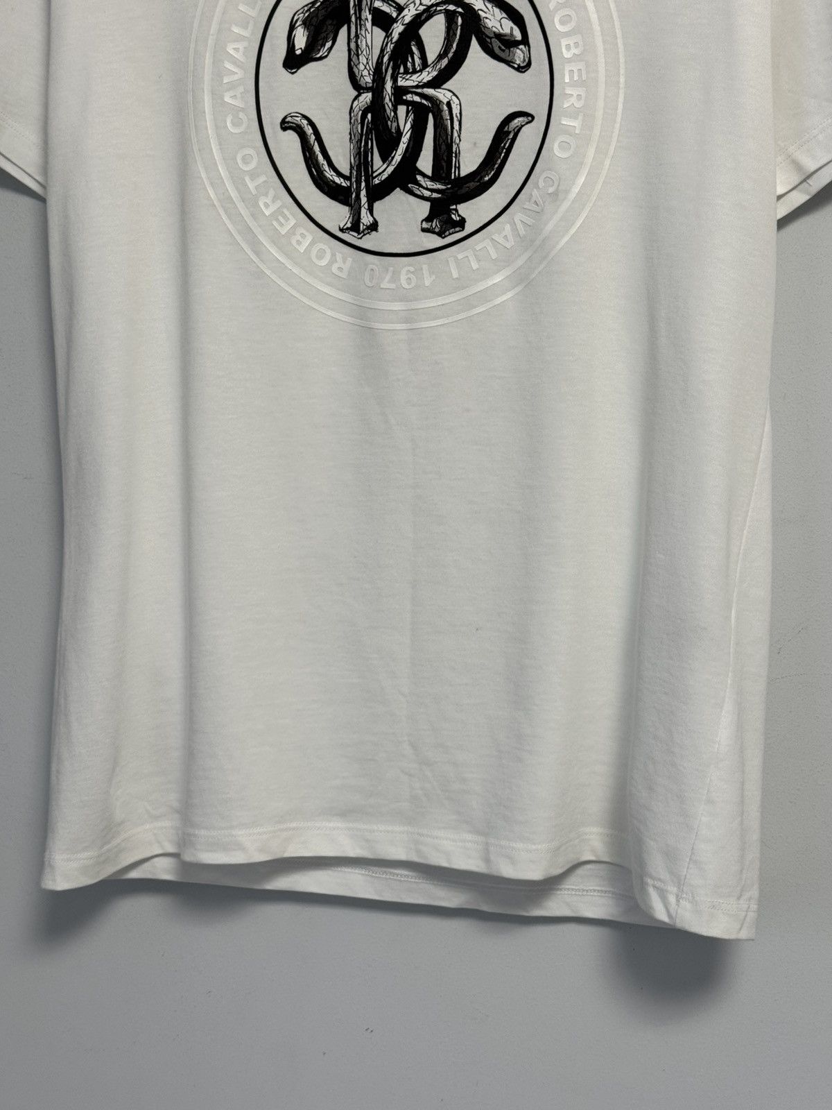 Roberto Cavalli Roberto Cavalli Graphic T-Shirt Mens White RC Snake Size US S / EU 44-46 / 1 - 3 Thumbnail