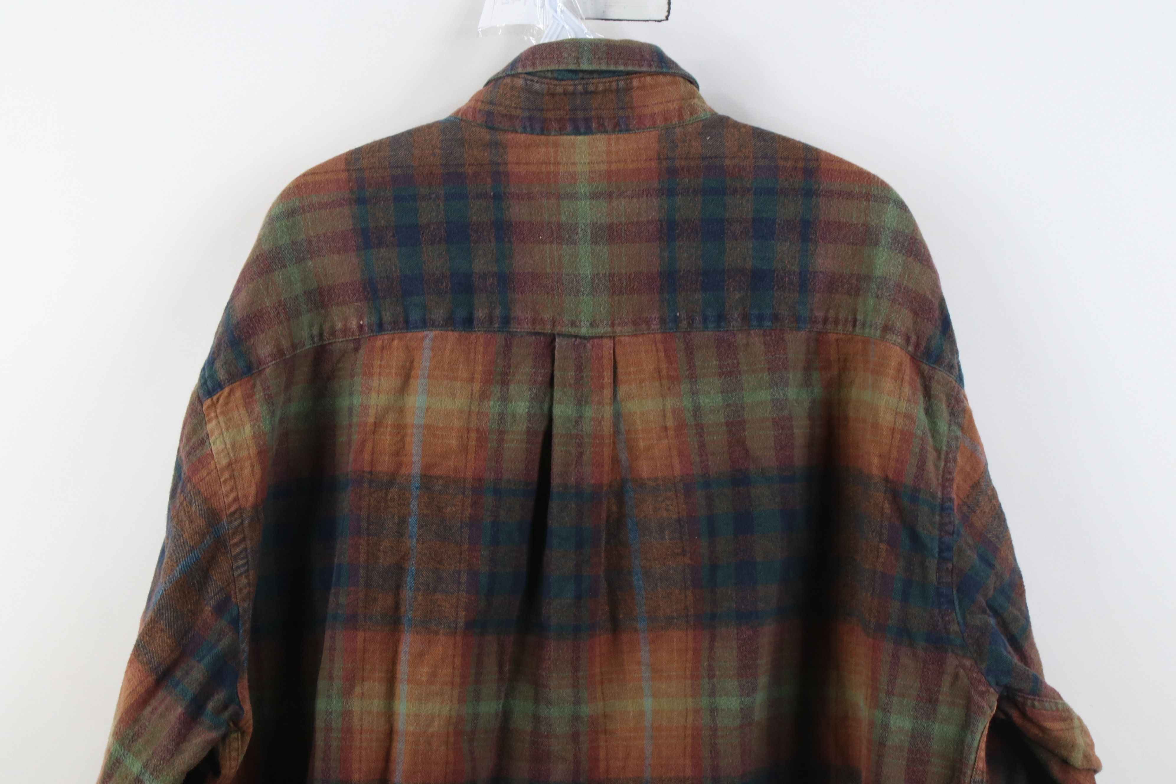 Lands' End Vintage 90s Lands End Flannel Collared Button Down Shirt Size US XL / EU 56 / 4 - 9 Thumbnail
