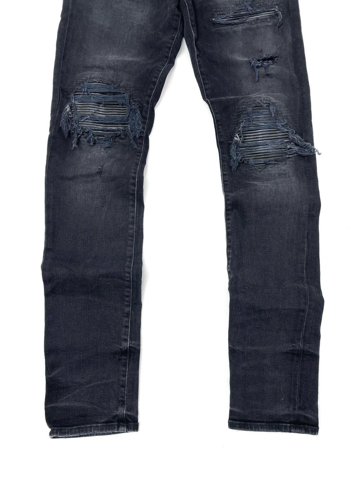 Amiri AMIRI MX1 Leather Patch Distressed Jeans – Size 32 Size US 32 / EU 48 - 6 Thumbnail
