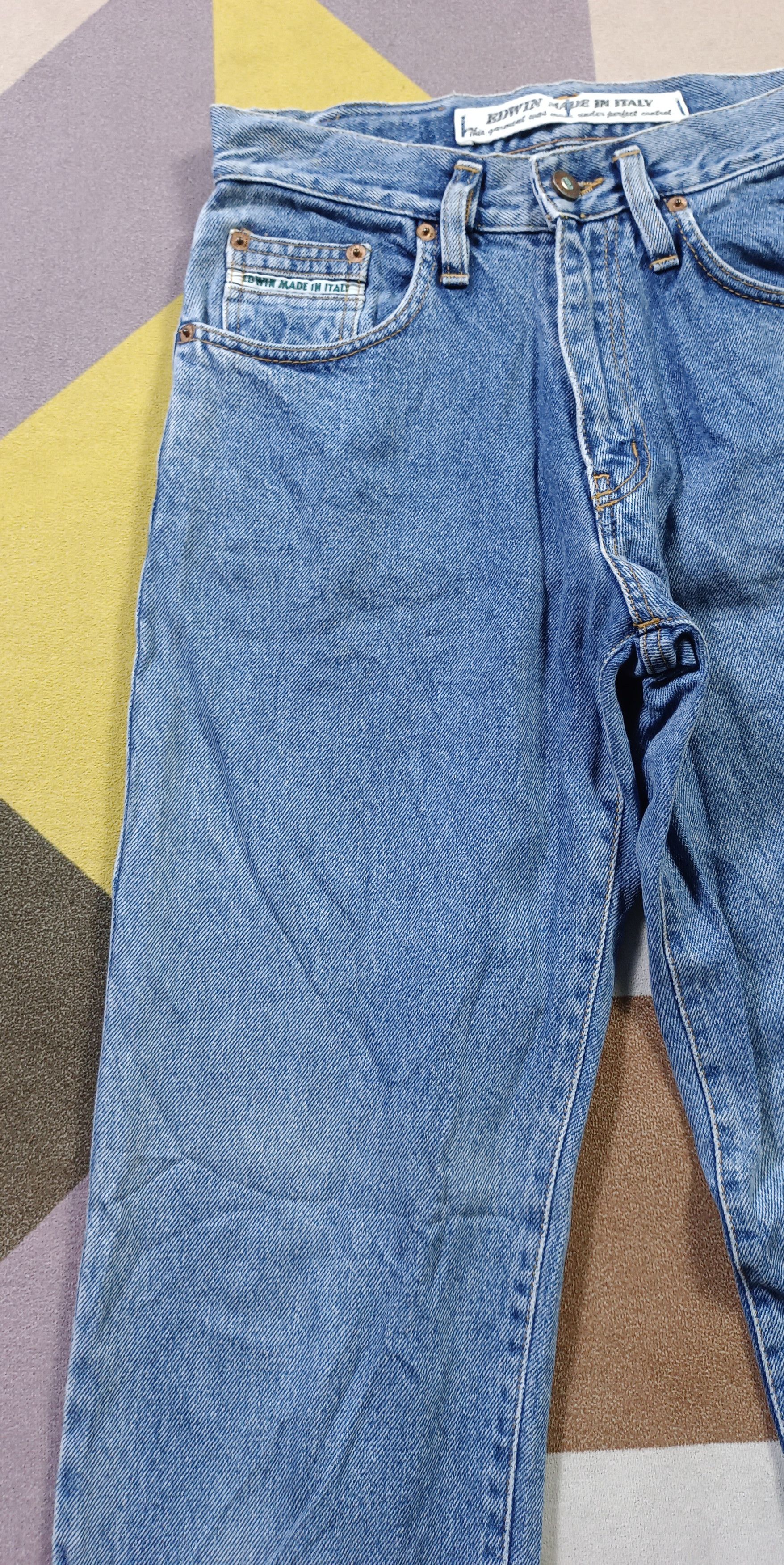 Edwin × Vintage Vintage💥 EDWIN made in Italy Distressed Jeans Size US 27 - 6 Thumbnail