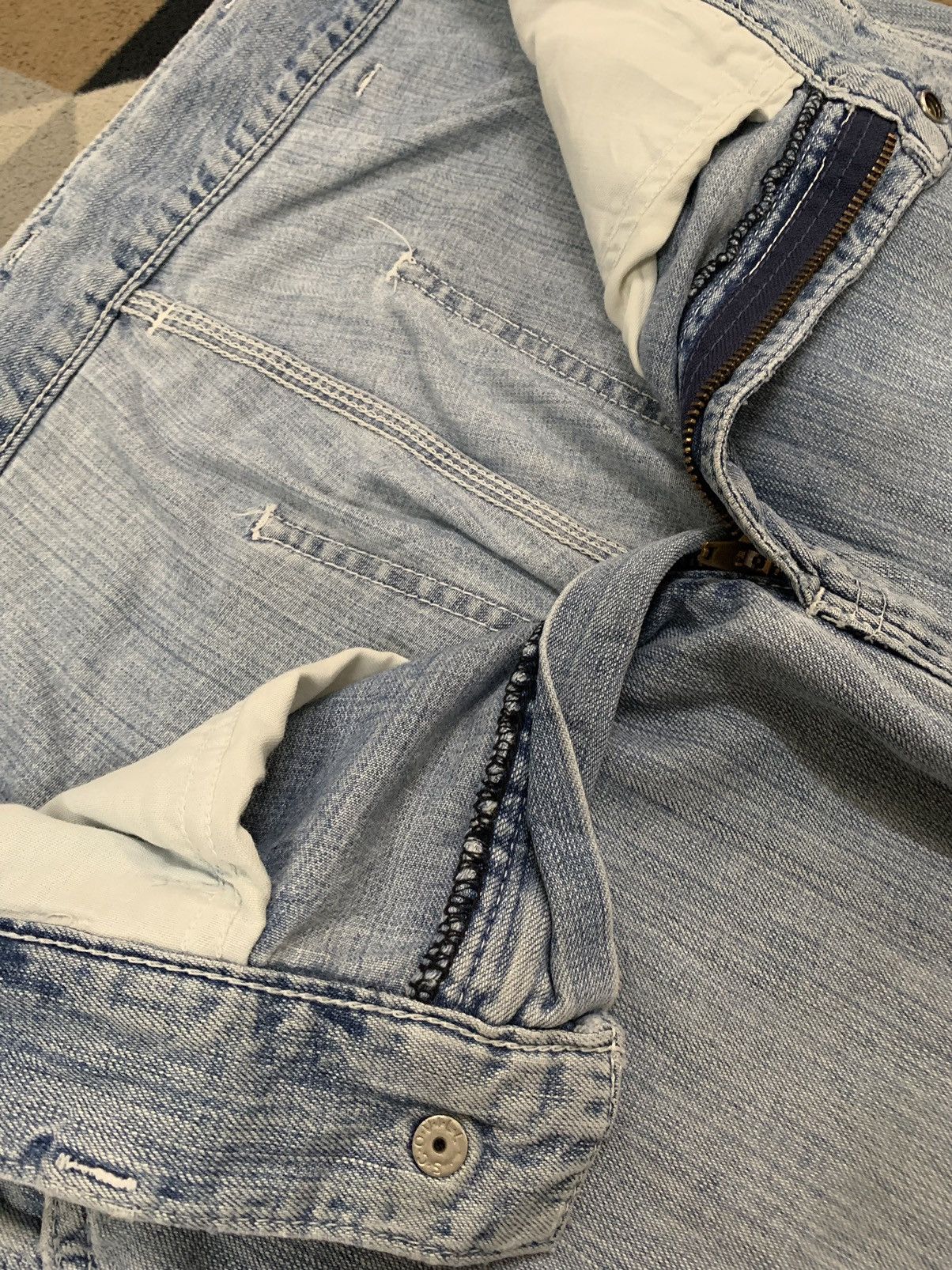 Edwin Rare Vintage Edwin Faded Baggy Frayed Leg Carpenter Jeans Size US 31 - 20 Thumbnail