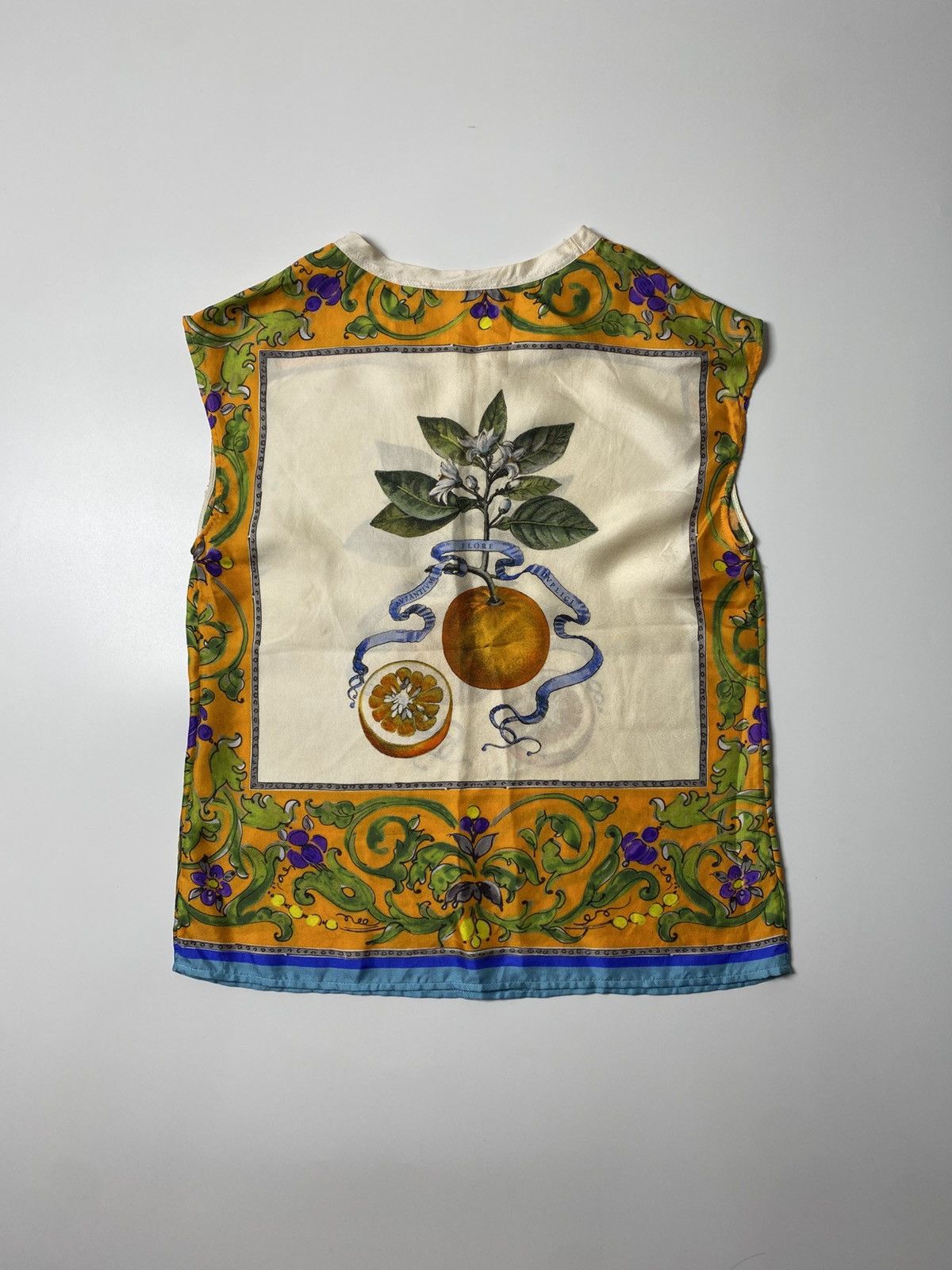 Dolce & Gabbana SS16 DOLCE & GABBANA SILICAN ORANGE SILK TOP Size XS / US 0-2 / IT 36-38 - 2 Thumbnail