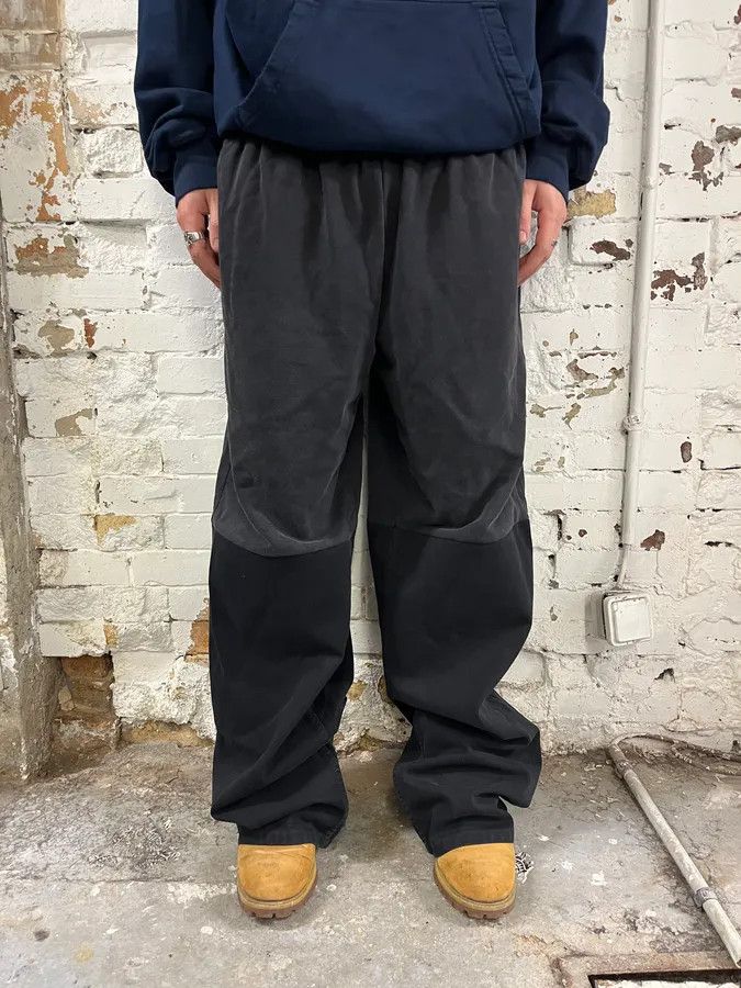 AW2022 Balenciaga Hybrid Denim & Cotton Oversized Black Jogger Pants