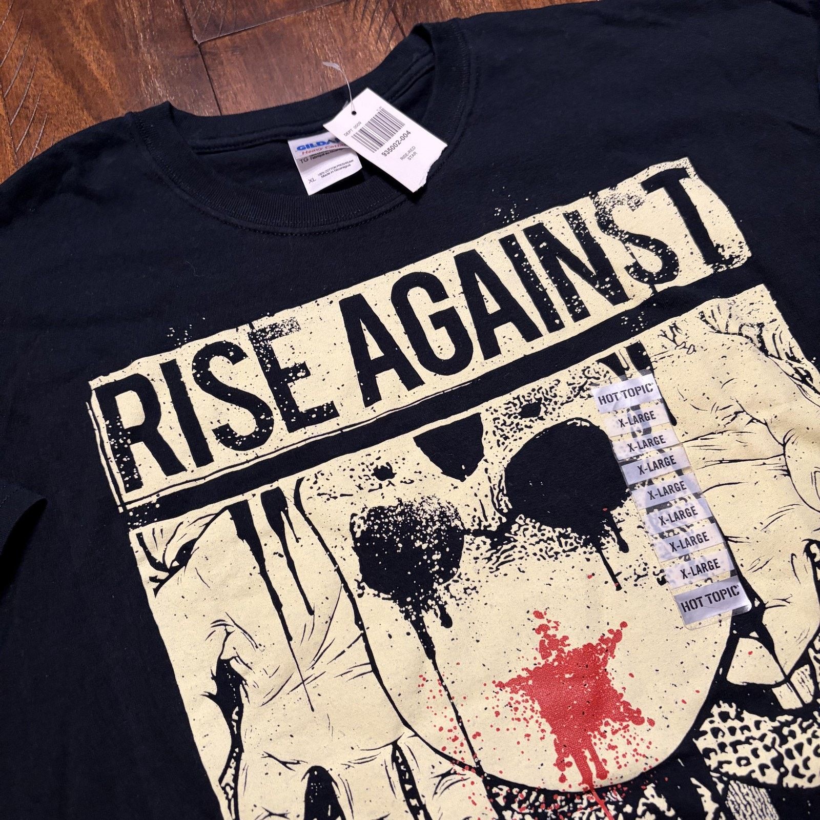 Gildan Rise Against Shirt Mens XL Black Gildan Red Star Tee T-Shirt Size US XL / EU 56 / 4 - 4 Thumbnail