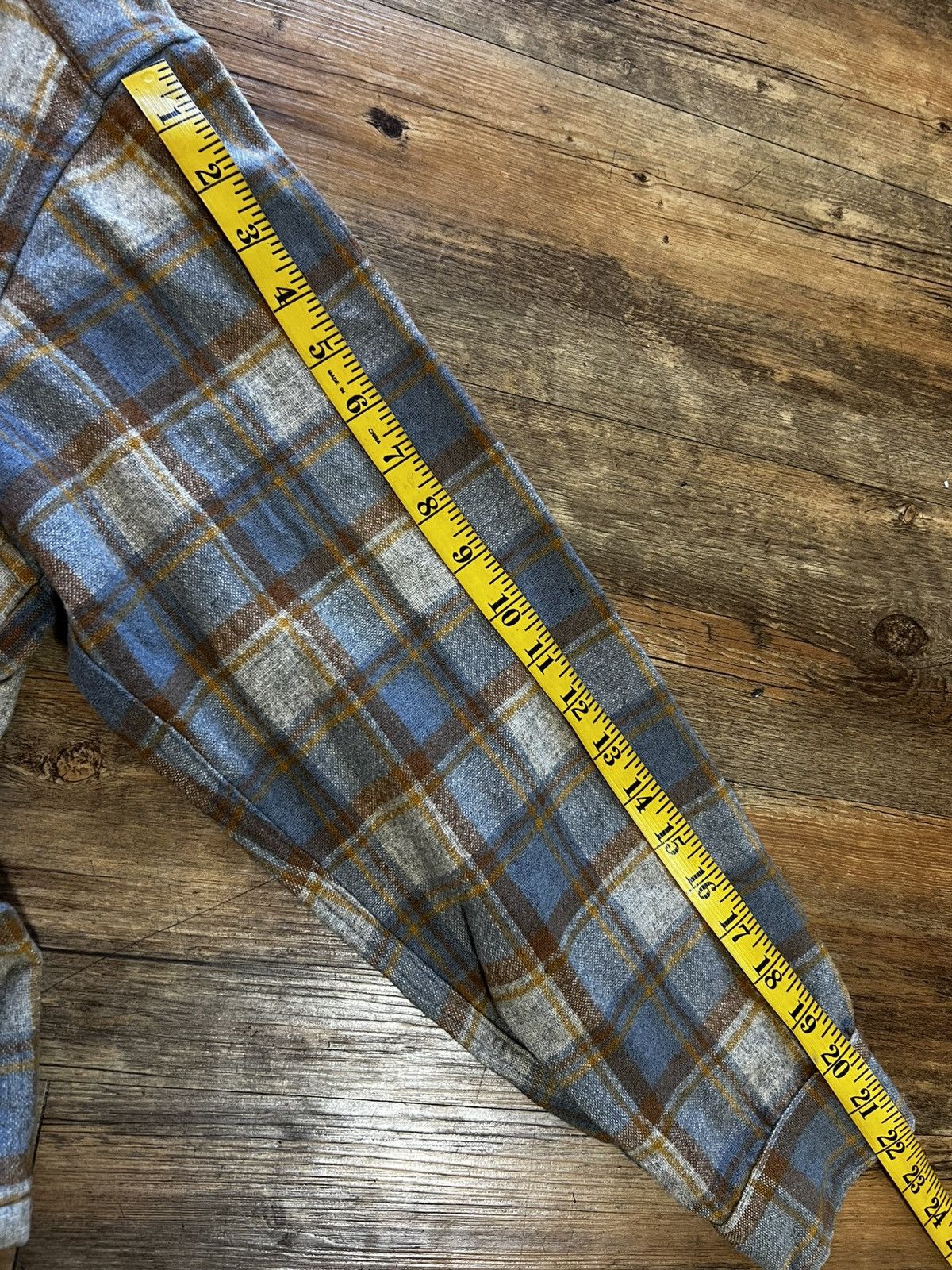Flannel Vintage 1960's-1970's Pendleton Wool Grey/ Rust Plaid Shirt Size US M / EU 48-50 / 2 - 13 Thumbnail