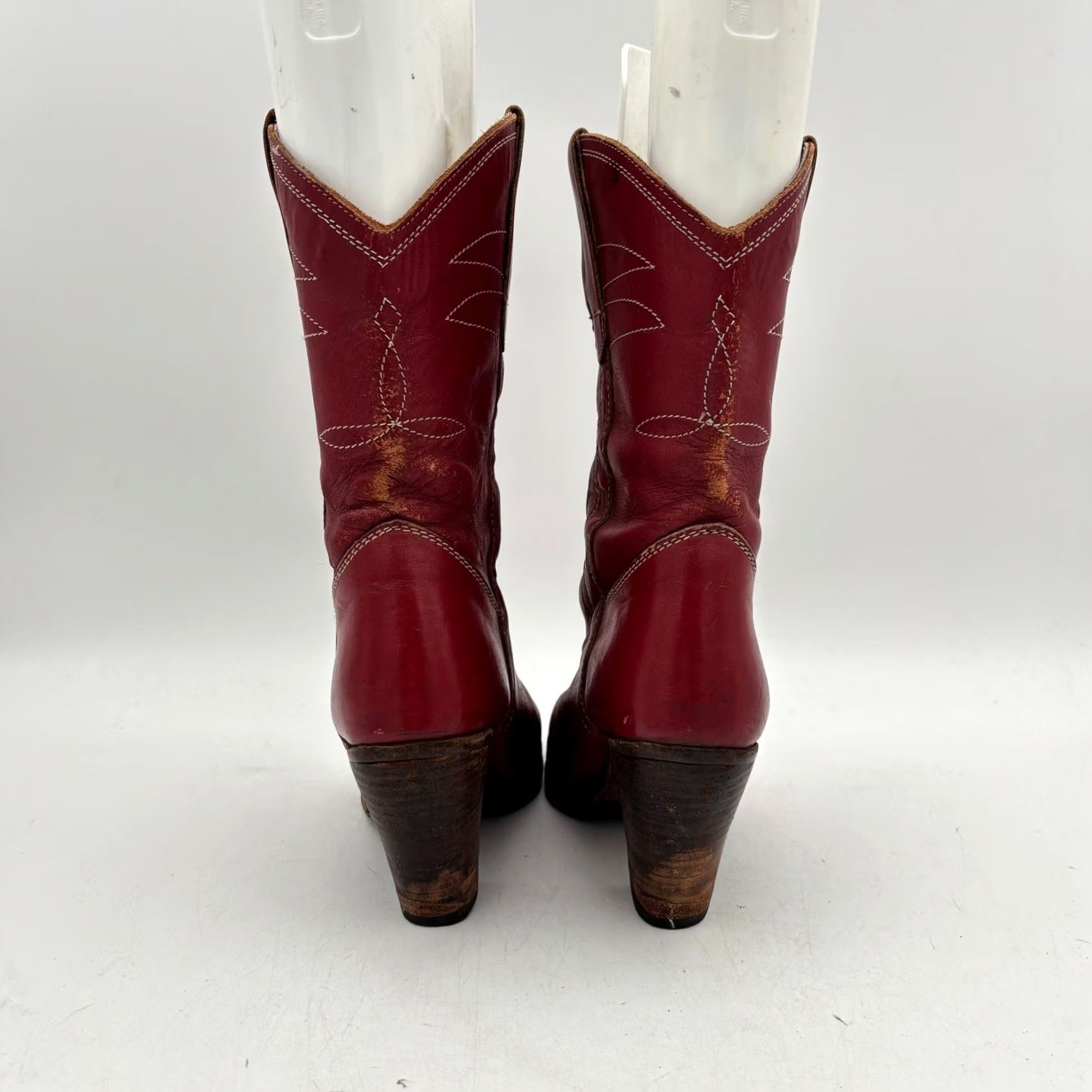Vintage VINTAGE Women's 8 Red Western Boots Bootie Heeled Cowboy Size US 8 / IT 38 - 4 Thumbnail