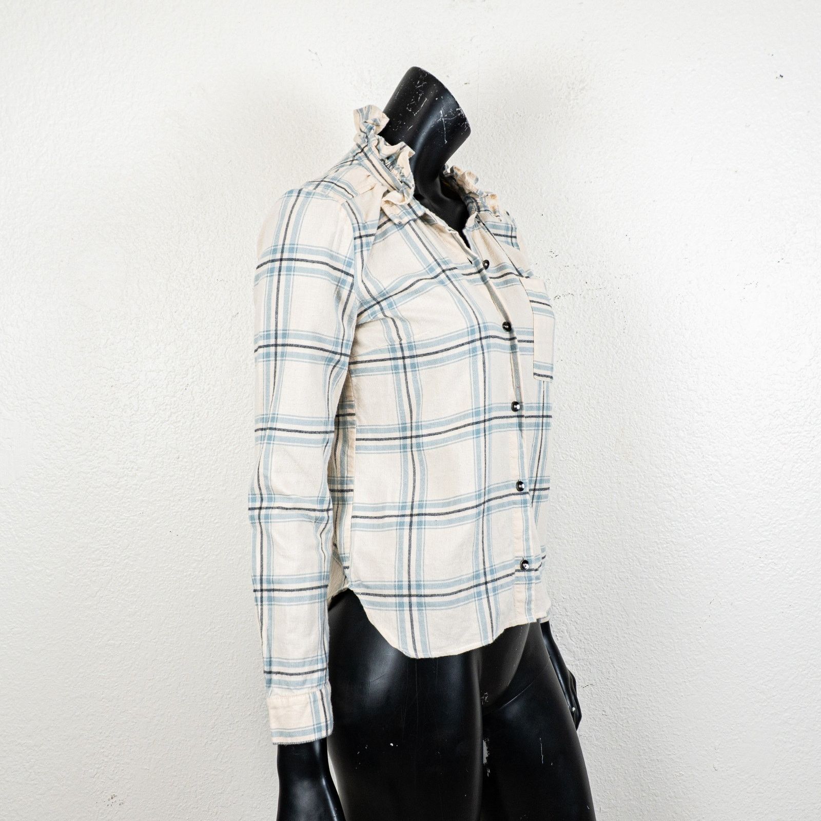 Other KMJ Kate Mchale Jensen Quarantina Ruffle Flannel Beige blue Size XS / US 0-2 / IT 36-38 - 5 Thumbnail