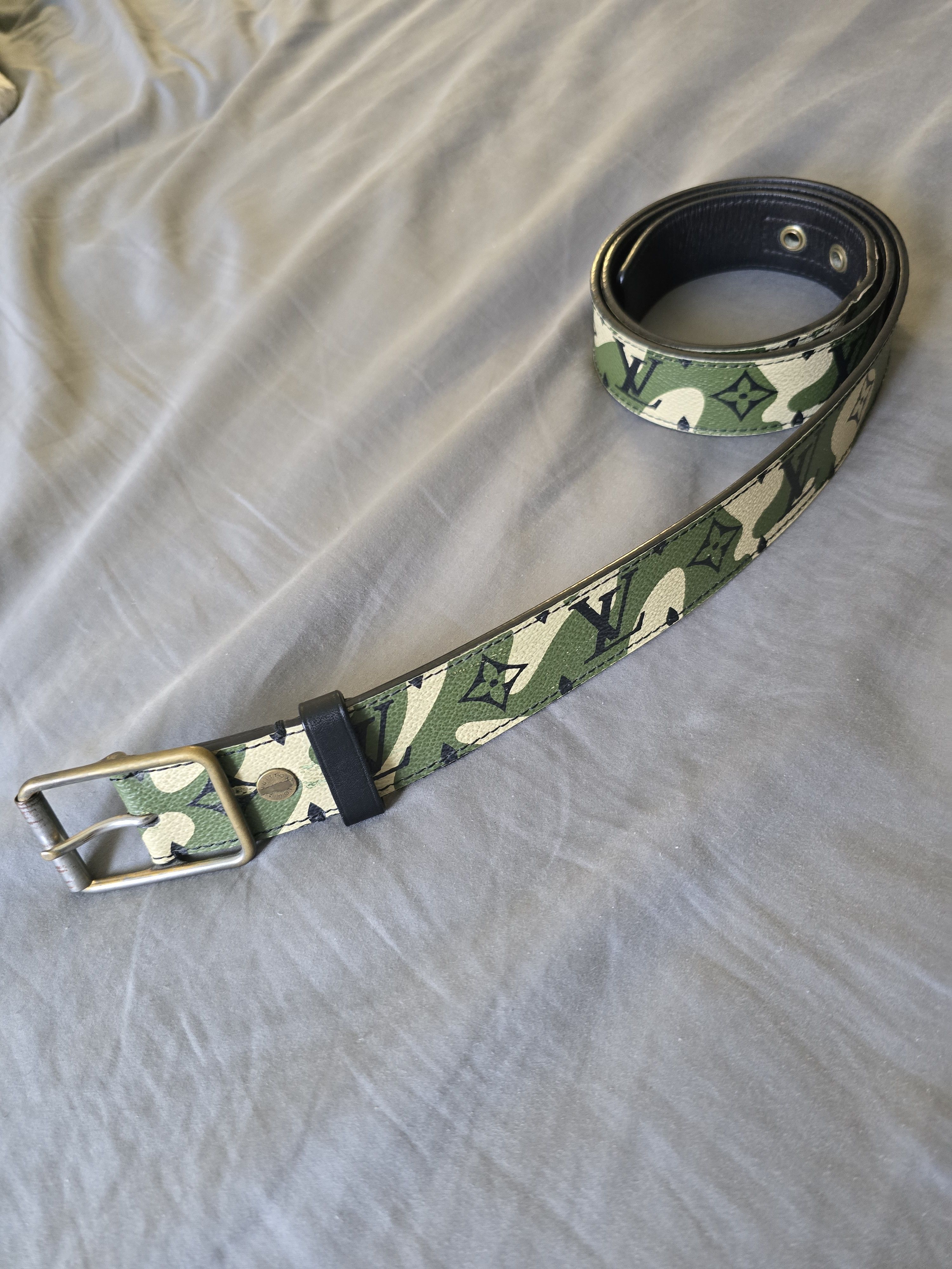 Louis Vuitton × Takashi Murakami Louis Vuitton Takashi Murakami Camouflage belt 100 Size 36 - 6 Thumbnail