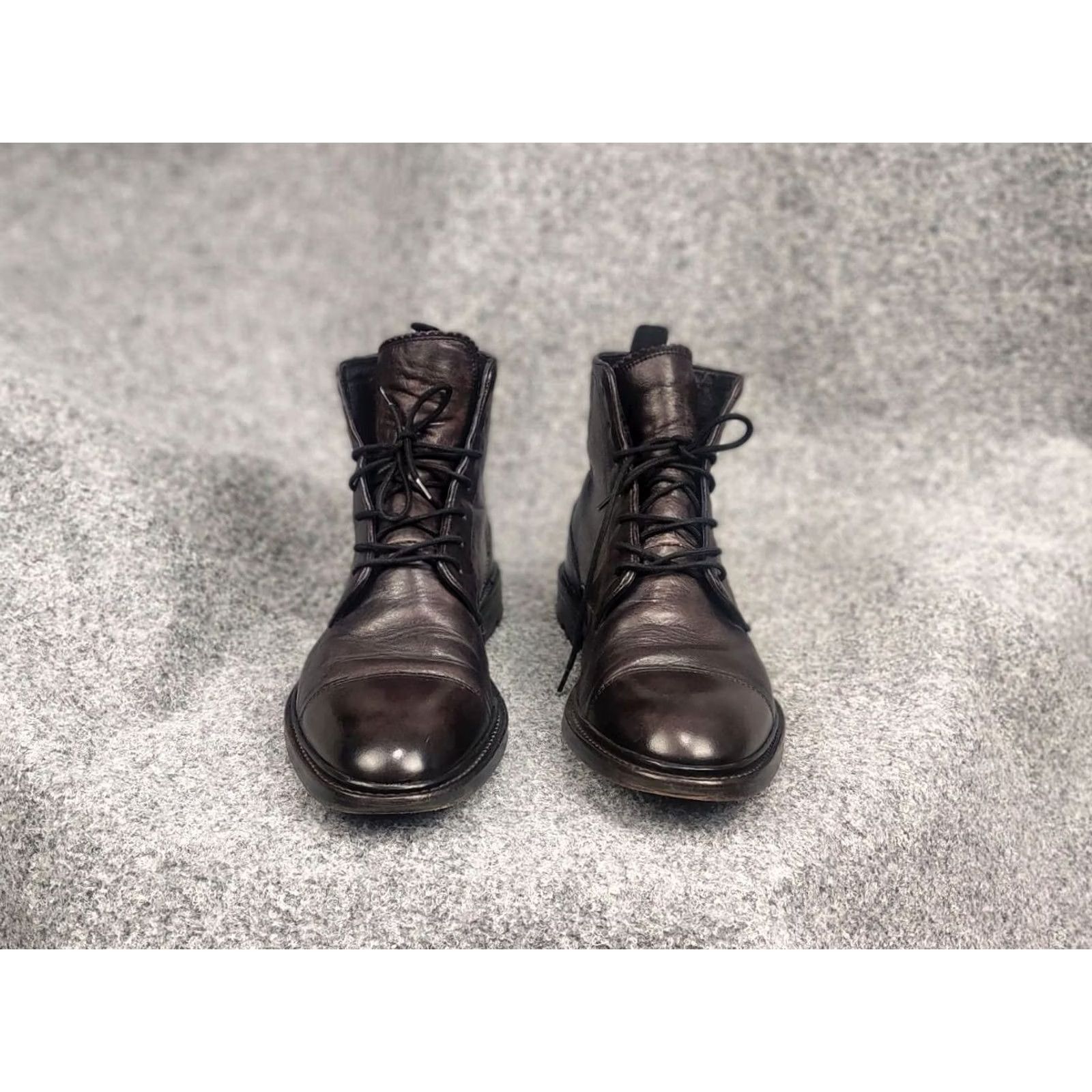 Oliver Sweeney Oliver Sweeney Design Derby Boots Men Leather Brown Dip Dyed Calf Leather Derby Combat Lace Up Boots - Size 10.5 USA - Brown Leather Upper Size US 11 / EU 44 - 3 Thumbnail