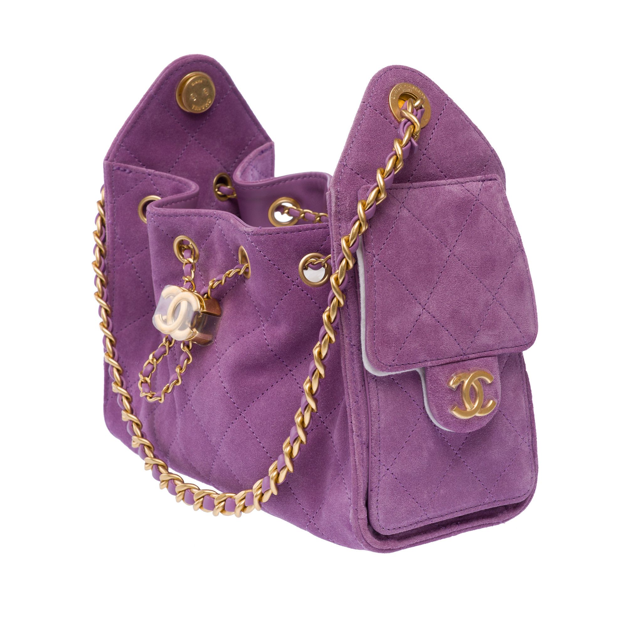 Chanel 25 bag in purple leather