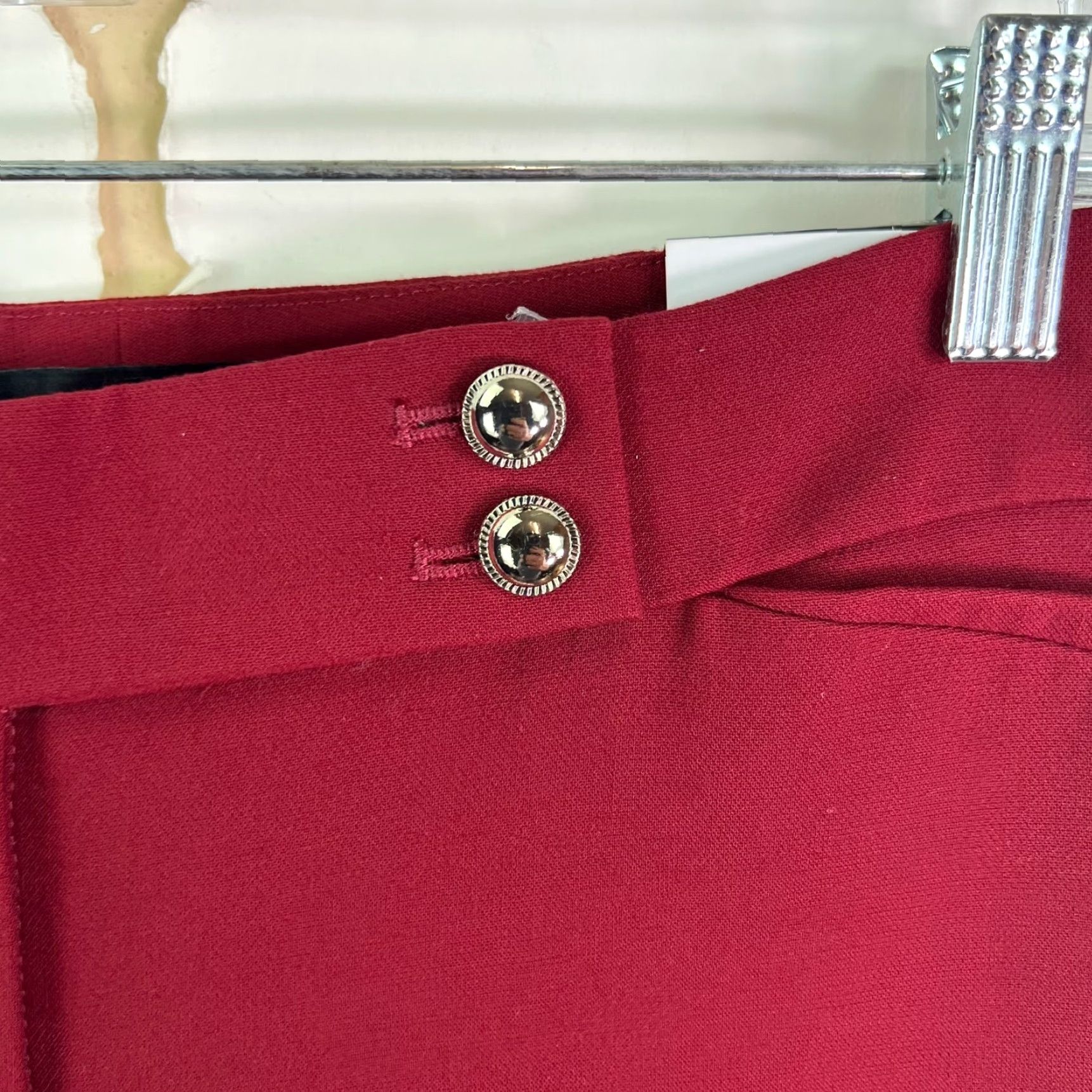 White House Black Market White House Black Market Slim Lined Wide Leg Pants Womens Size 8 Maroon 32X34 Size 30" / US 8 / IT 44 - 5 Thumbnail