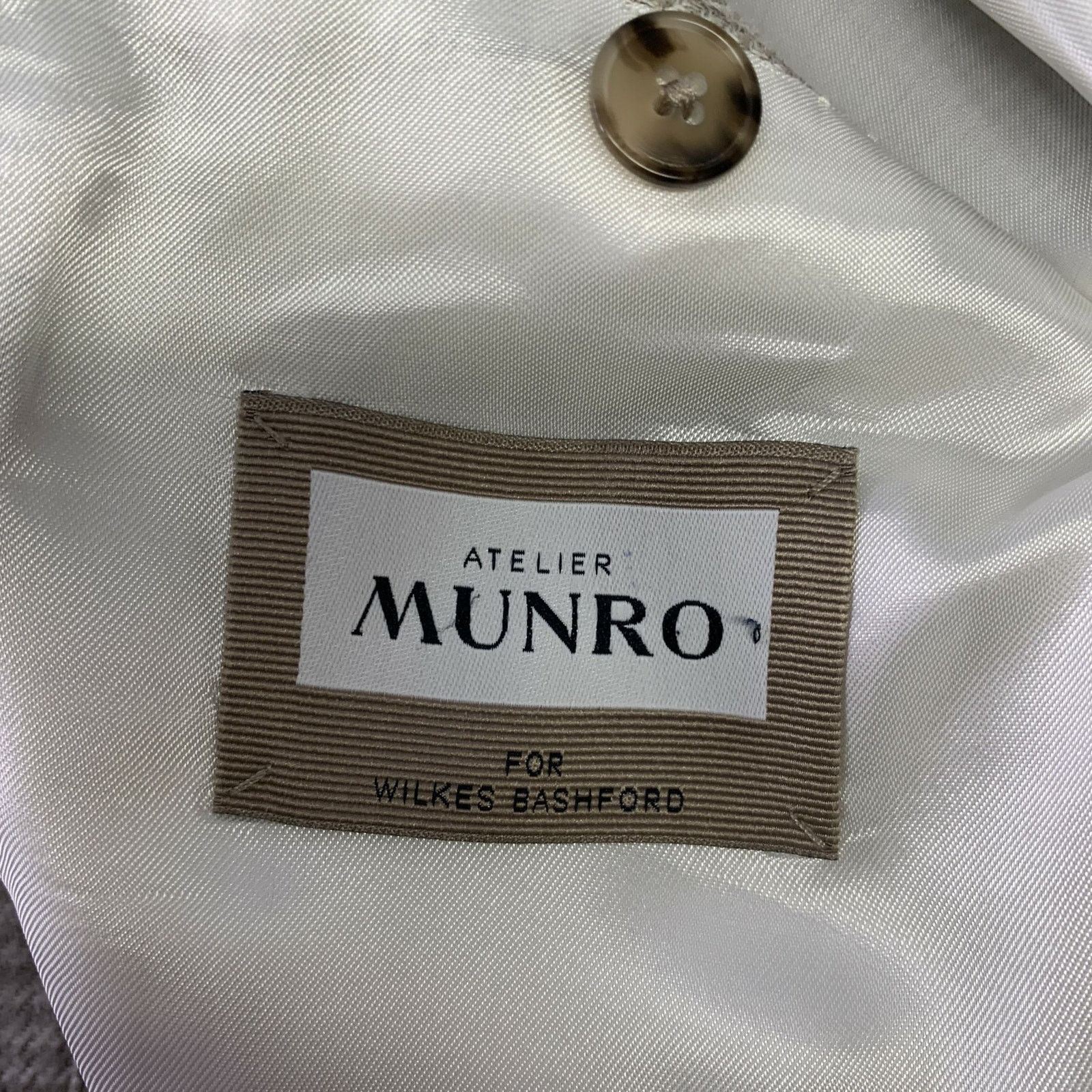 Other ATELIER MUNRO 38 Beige Glen Check Notch Lapel Sport Coat Size 38R - 6 Thumbnail