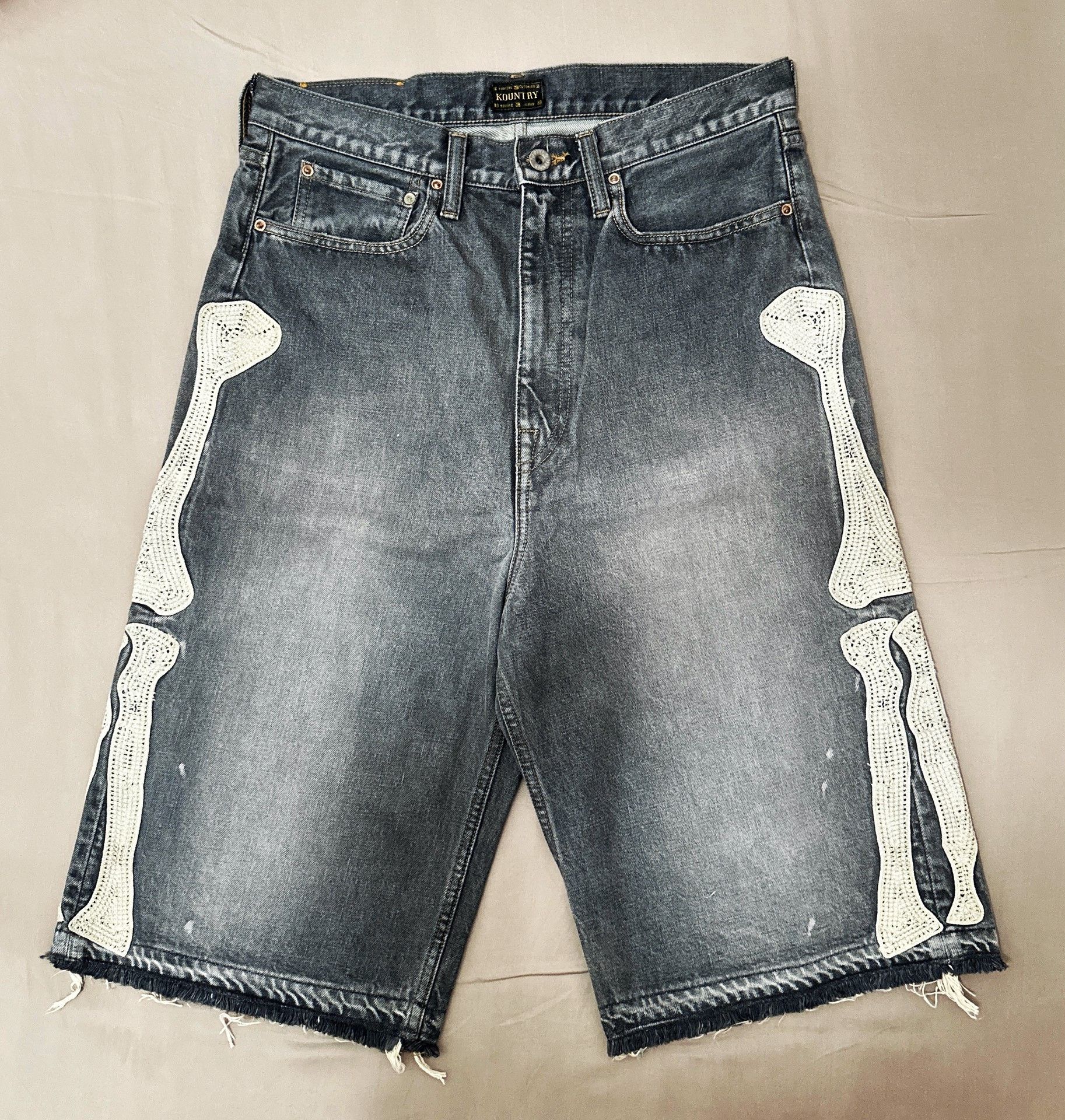 Kapital kapital bone denim shorts blue 32 | Grailed