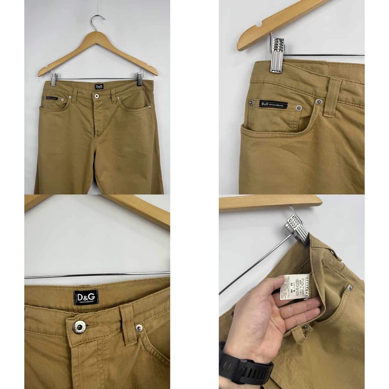 Dolce & Gabbana VINTAGE 90s Dolce&Gabbana Brown Pants Men's Regular 34 Inseam 33.46 in Brown 90s Mens Pants Classic Made in Italy Size US 34 / EU 50 - 8 Thumbnail