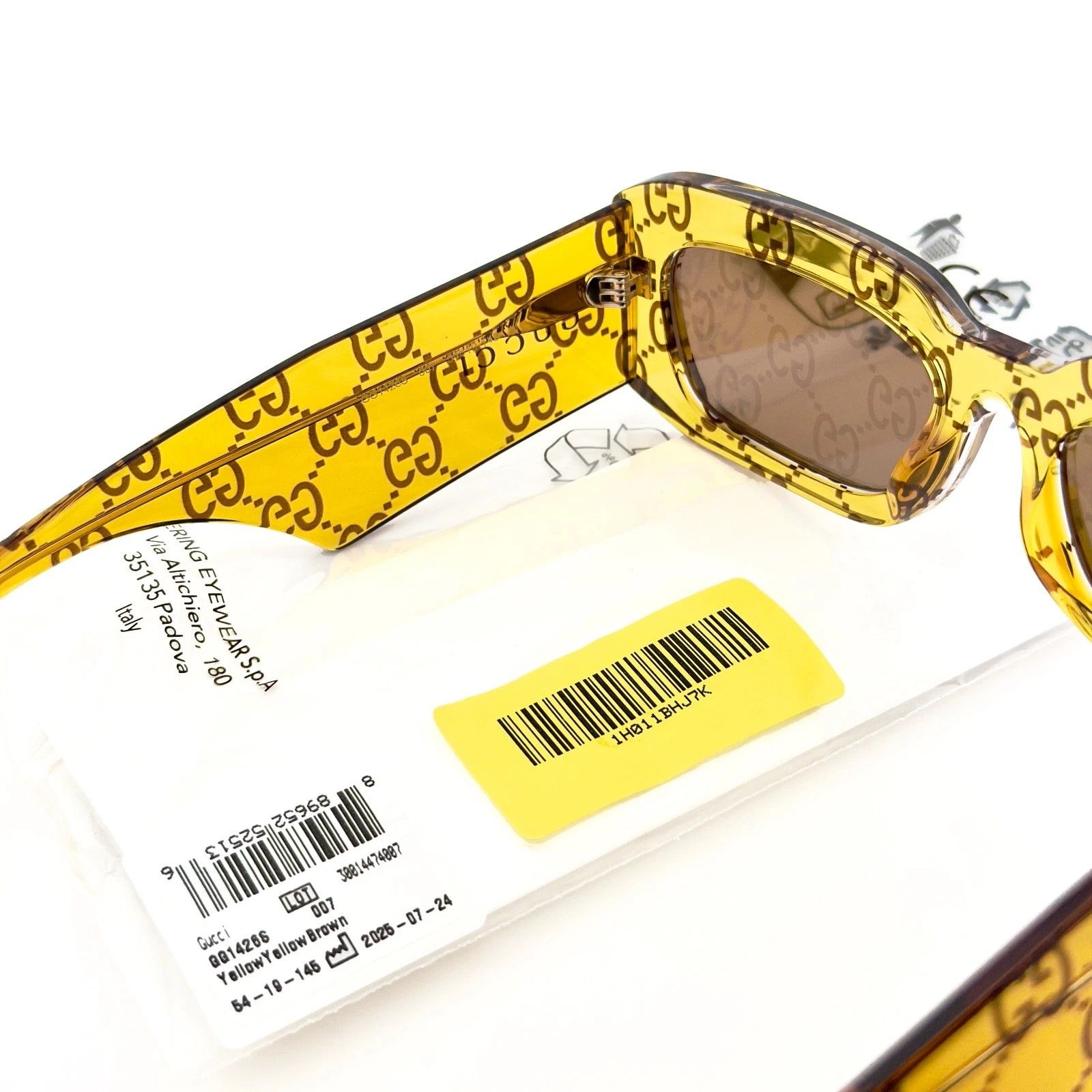 Gucci GUCCI 1426 Crystal Yellow GG Logo Gg1426S Sunglasses 007 Size ONE SIZE - 6 Thumbnail