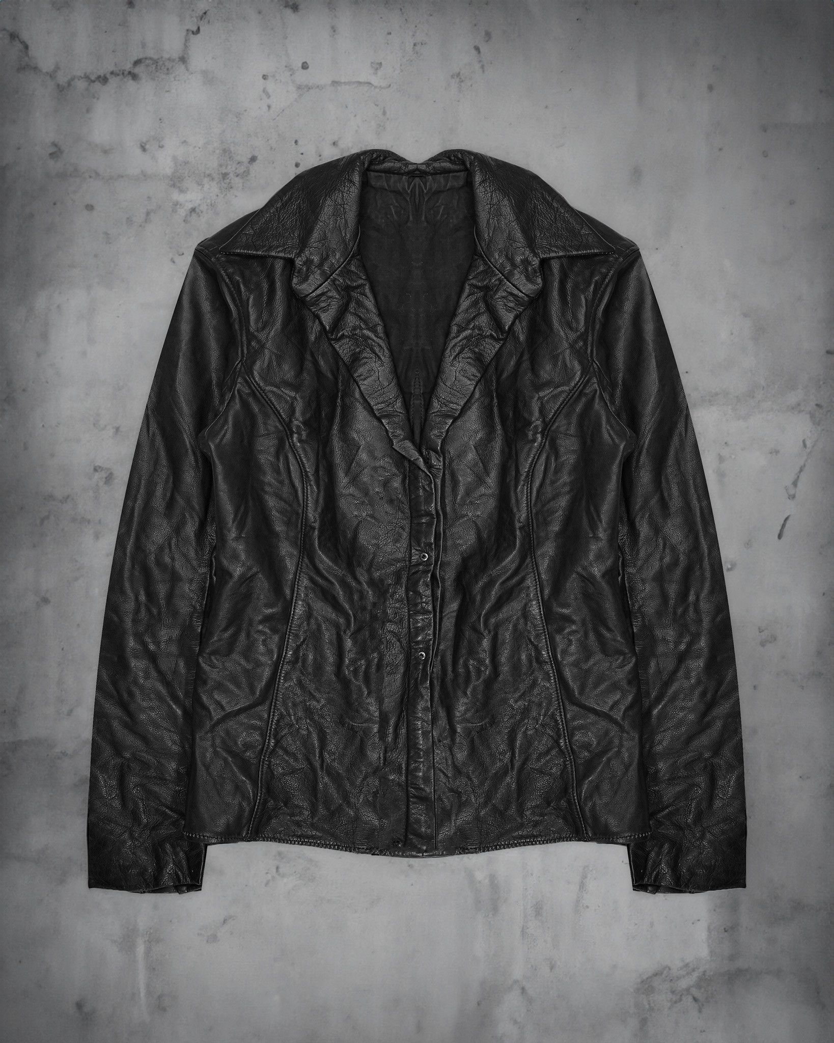 image of Carpe Diem Leather Blazer Jacket in Black, Men's (Size XS)