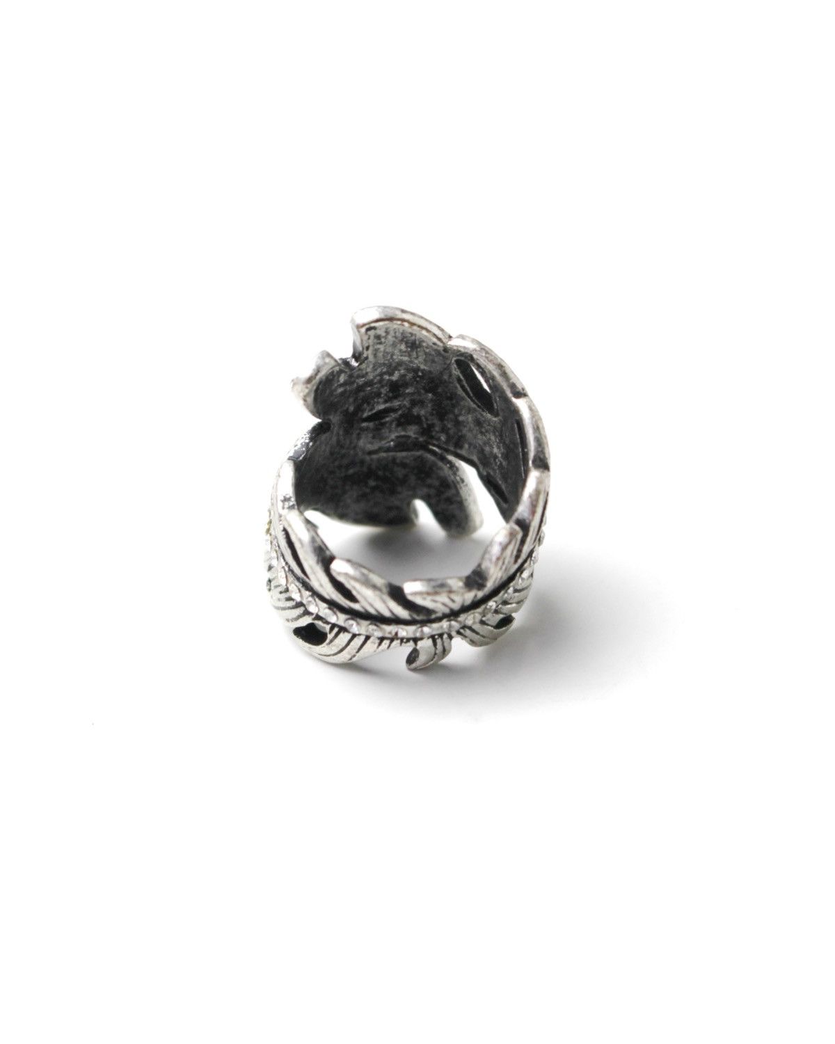 Vintage 2000S JAPANESE MADE FEATHER EMBRACE SILVER-PLATED RING Size ONE SIZE - 5 Thumbnail
