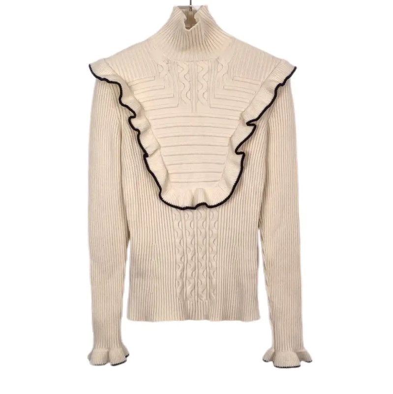 Fendi Fendi Cream Cotton Knit Sweater for Women 0089 Size S / US 4 / IT 40 - 1 Thumbnail