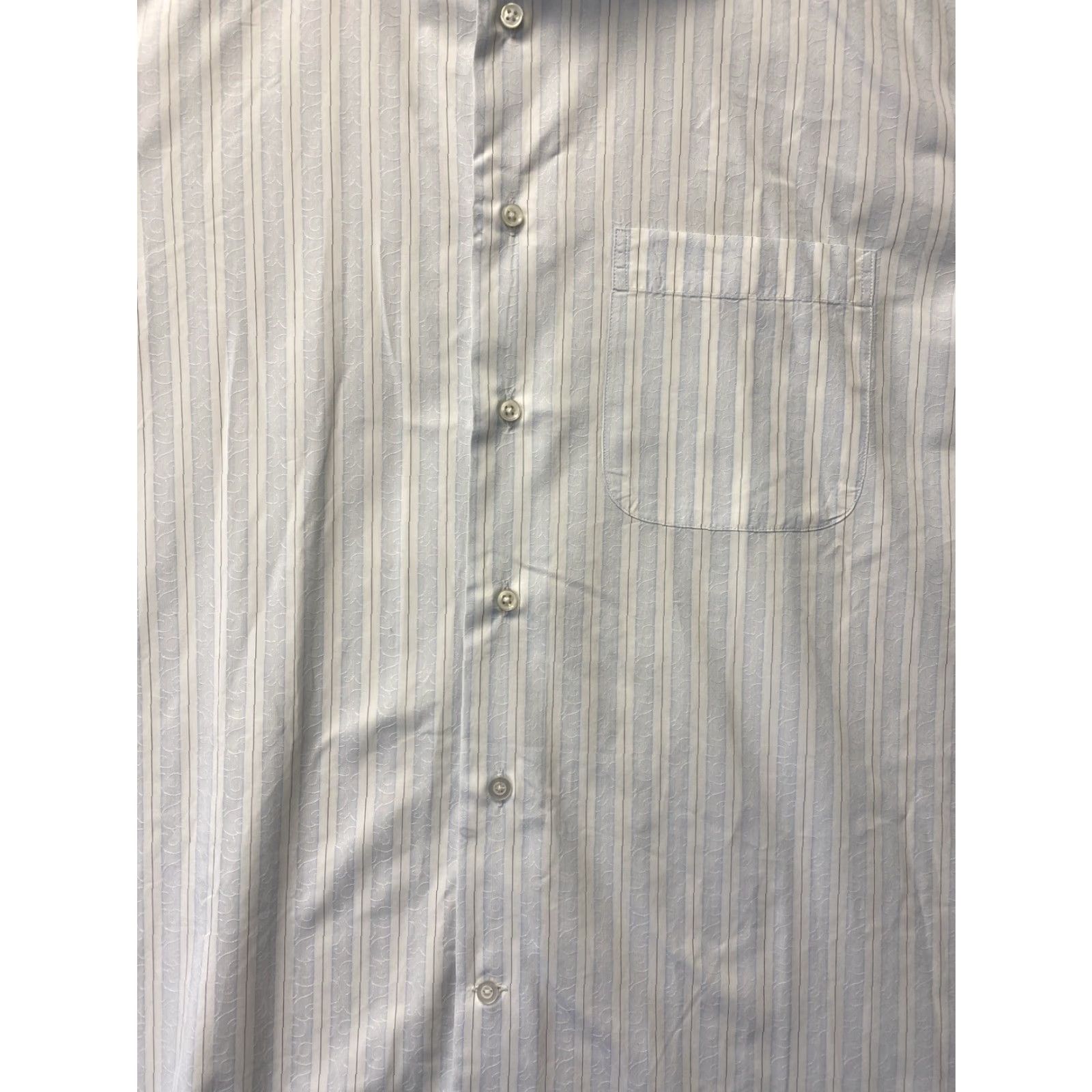 Zanella VINTAGE Zanella Men's Dress Shirt Blue Stripes Long Sleeve XL 100% Cotton Business Casual Formal Size 46R - 2 Thumbnail