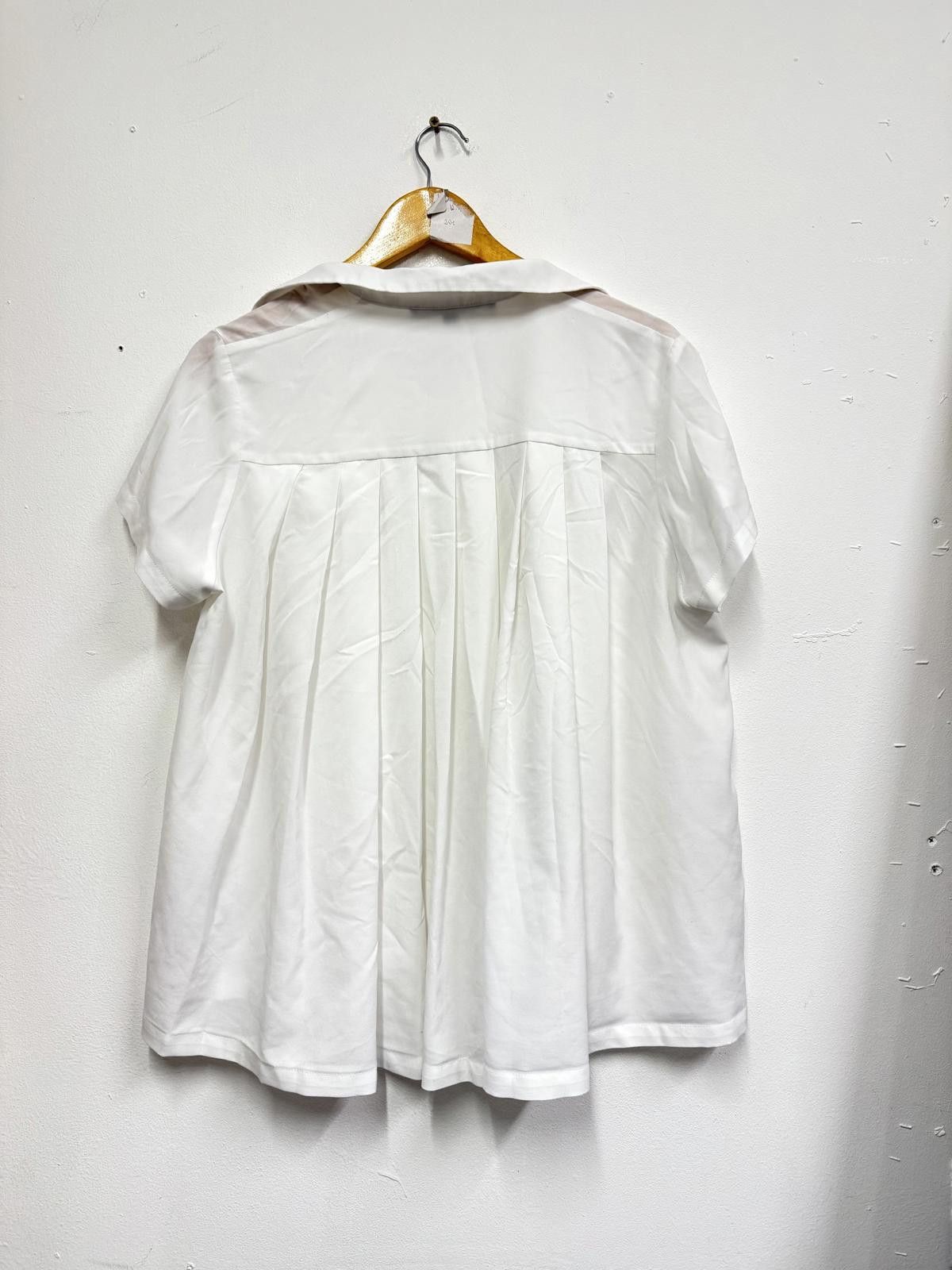 French Connection French Connection White Short Sleeve Open Front Blouse Top M Size M / US 6-8 / IT 42-44 - 4 Thumbnail
