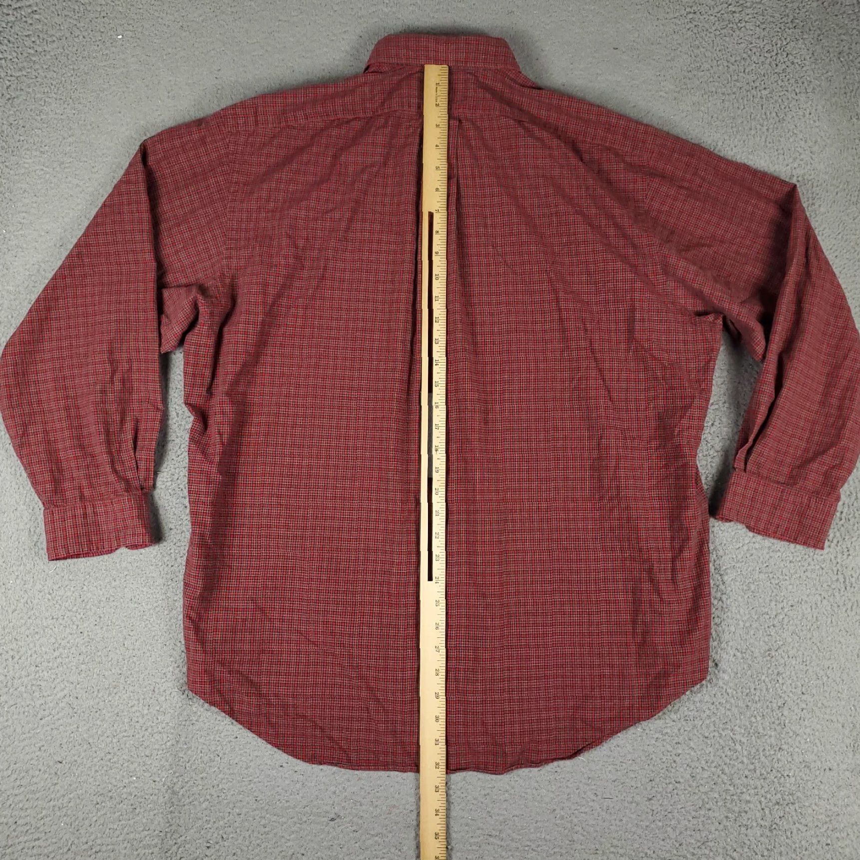 Ralph Lauren VINTAGE Ralph Lauren Shirt Men Dress Shirt Red Plaid 17 Button-Down Long Sleeve Mens 17 Red Plaid Dress Shirt Size 46R - 4 Thumbnail